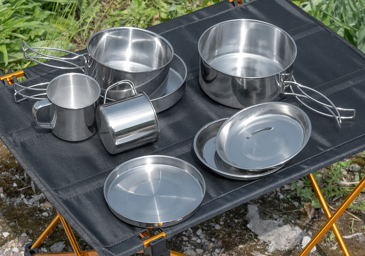 Изображение товара Набор походной посуды Kitoki из анодированного алюминия 8 предметов