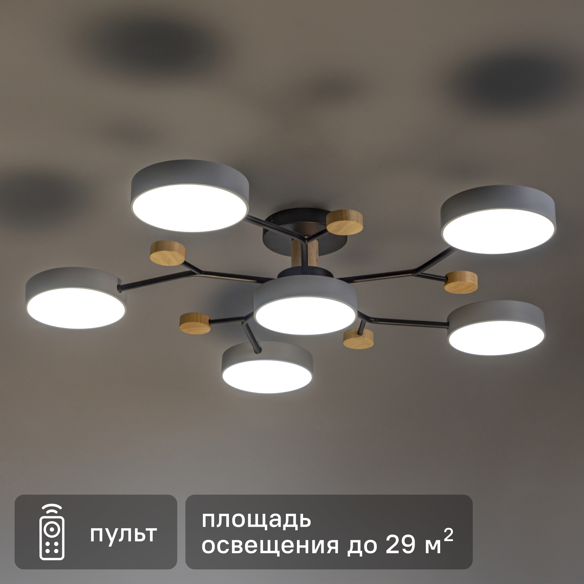 Изображение товара Современная светодиодная люстра Ritter Scandia 52079 5 30 м² черный и серый стиль