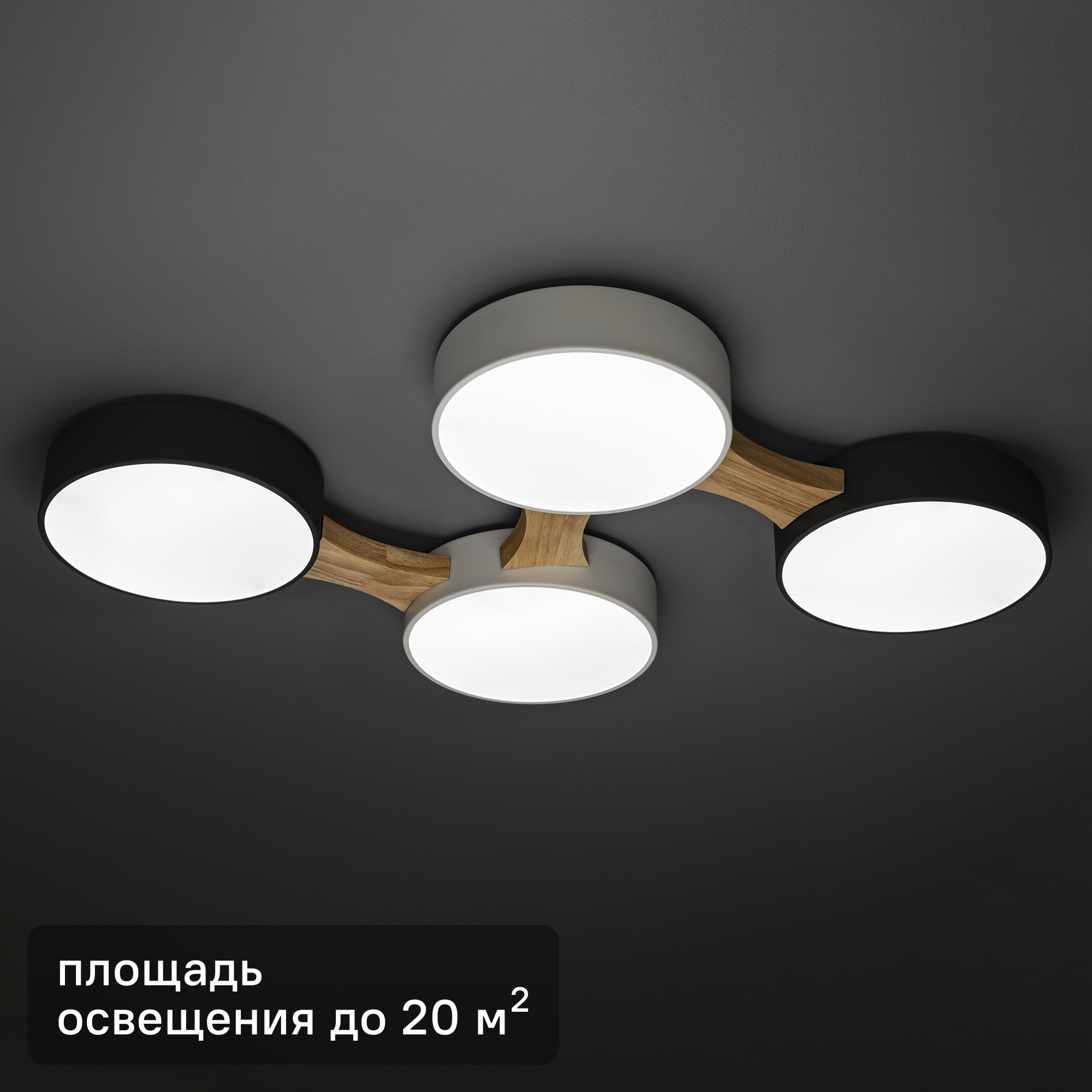 Изображение товара Люстра потолочная светодиодная Ritter Scandia 52071 9 56 Вт регулируемый свет белый антрацит