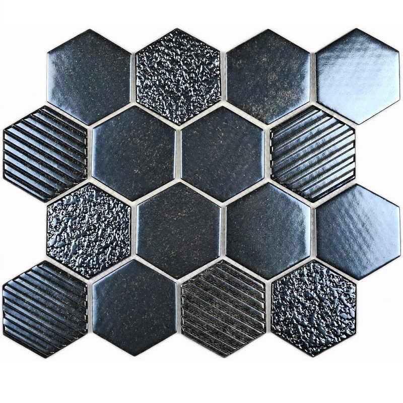 Изображение товара Декоративная стеклянная мозаика Granito 23-00029114 черный глянцевый 26.4x30.4см