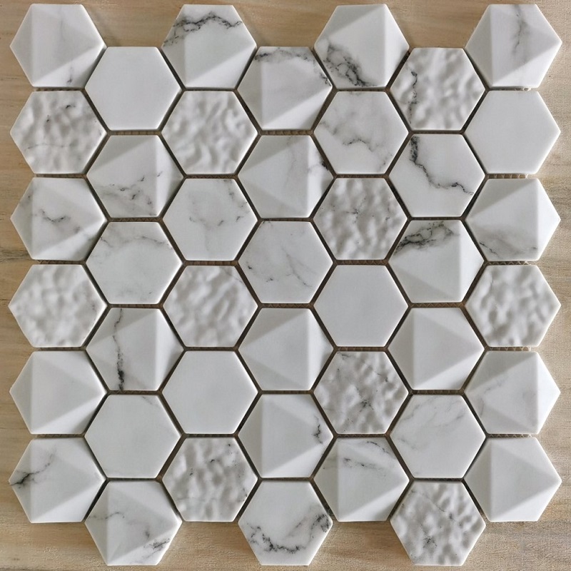 Изображение товара Мозаика GRANITO VOLUME WHITE ekb 300x303 стеклянная 30х30 см для стен и пола