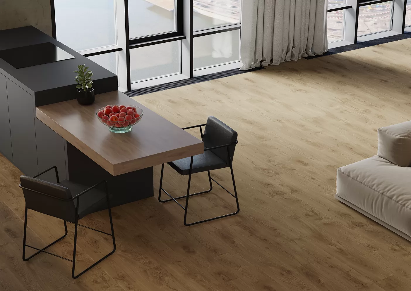 Изображение товара Керамогранит Kerranova Dubrava K-2303/SR/200x1200x10ekb 20x120см цвет медовый