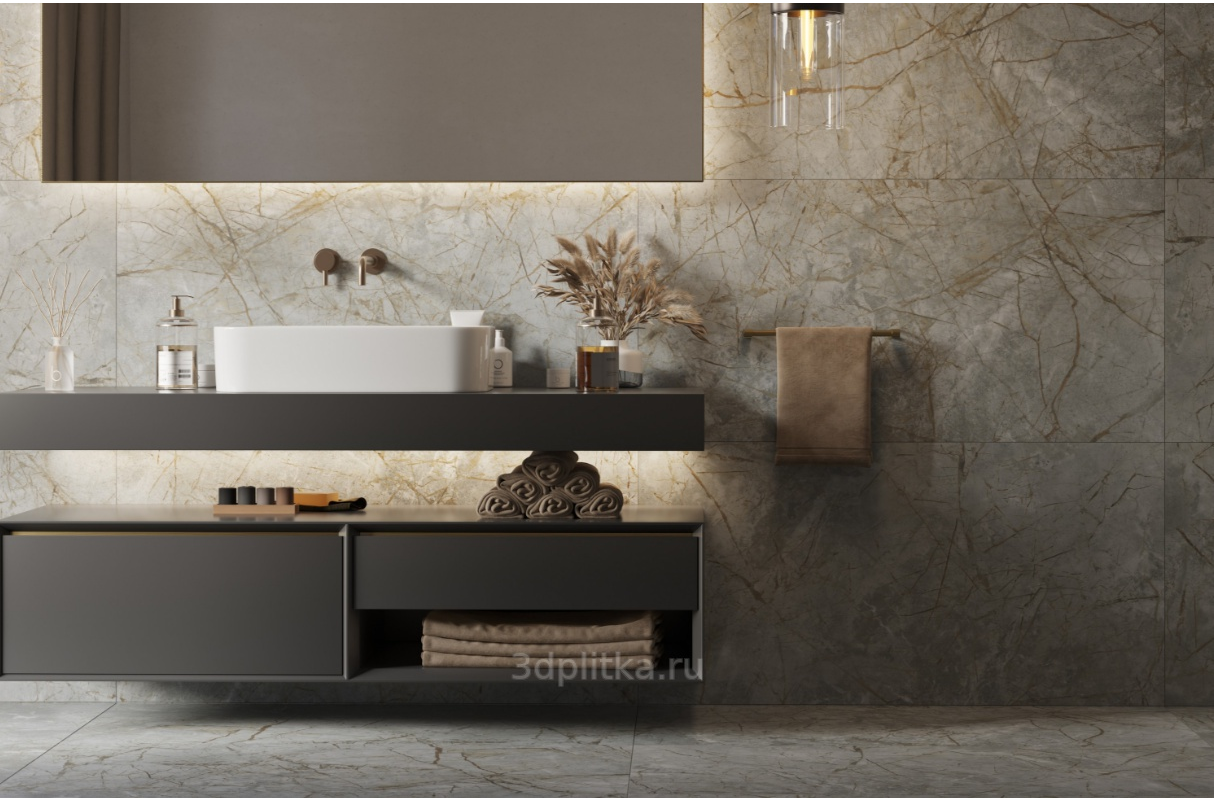 Изображение товара Керамогранит Kerranova Iceberg 60x60 см серый и коричневый морозостойкий