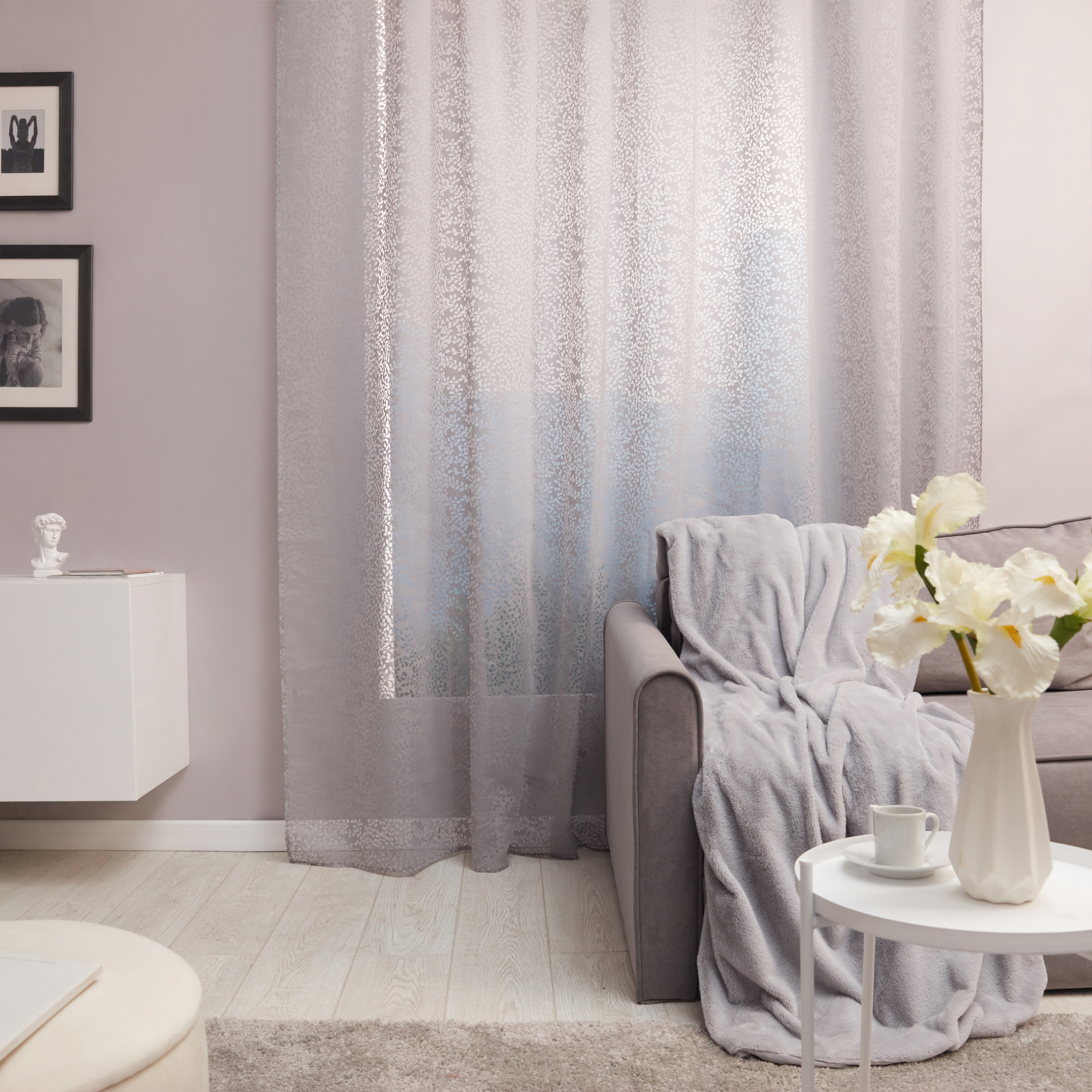 Изображение товара Тюль Inspire Osaki 300x280 см светло-серый для гостиной и спальни