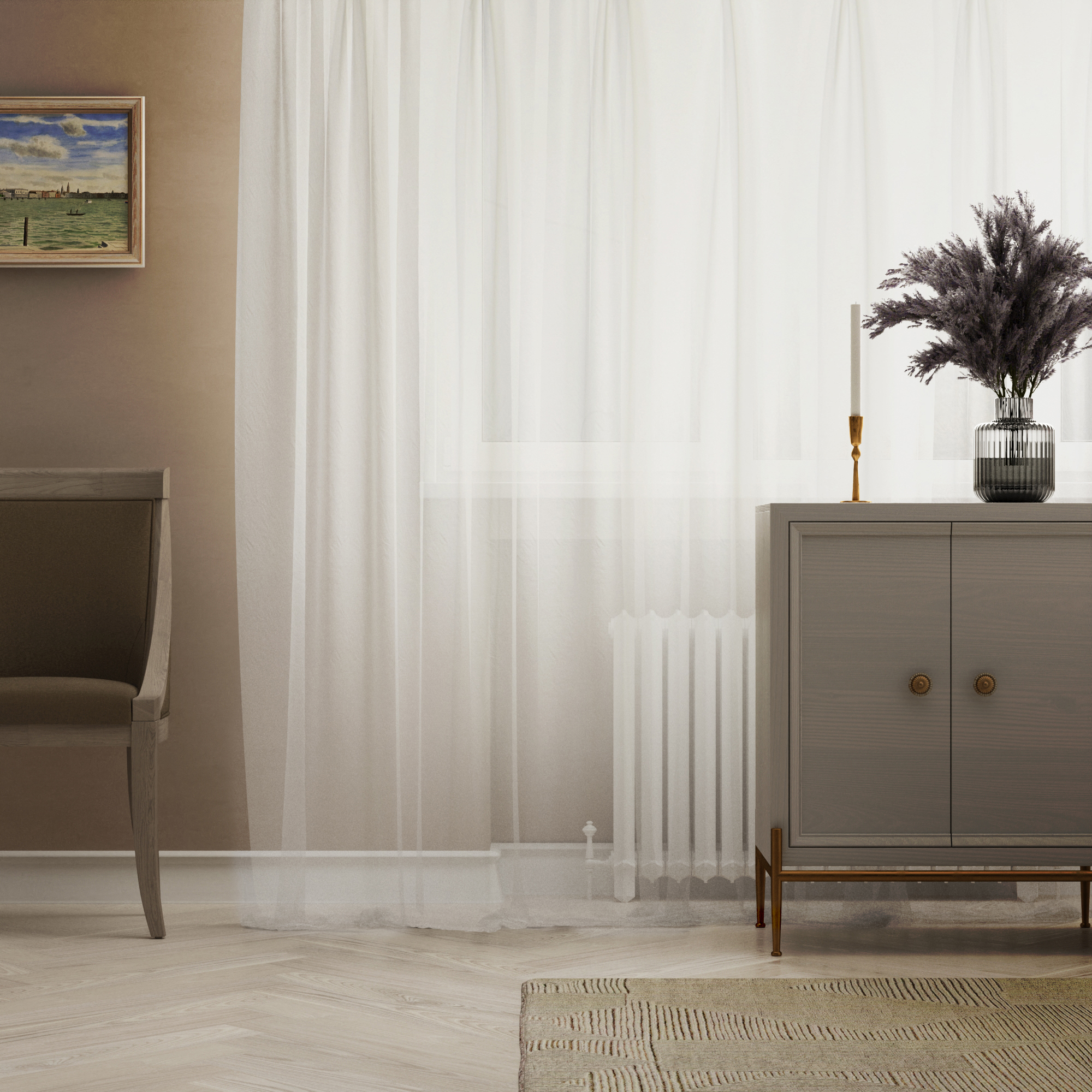 Изображение товара Тюль на ленте Inspire Daniel 300x280 см экрю для гостиной и декора