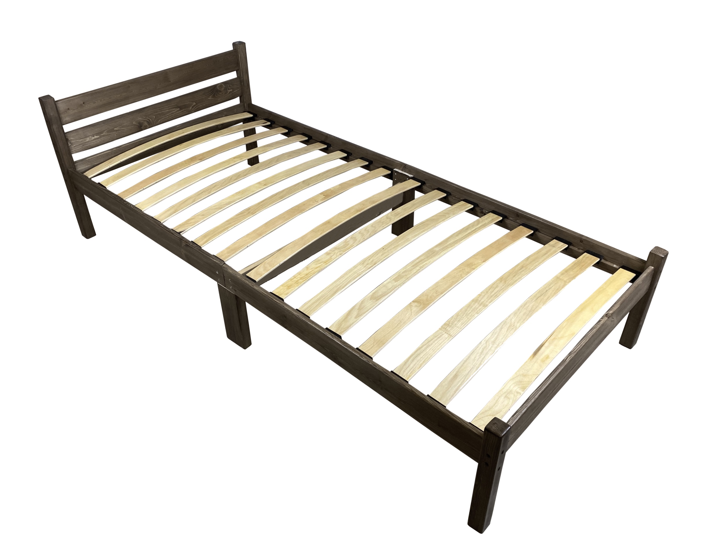 Изображение товара Кровать ортопедическая Solarius 90x200 см массив сосны цвет венге