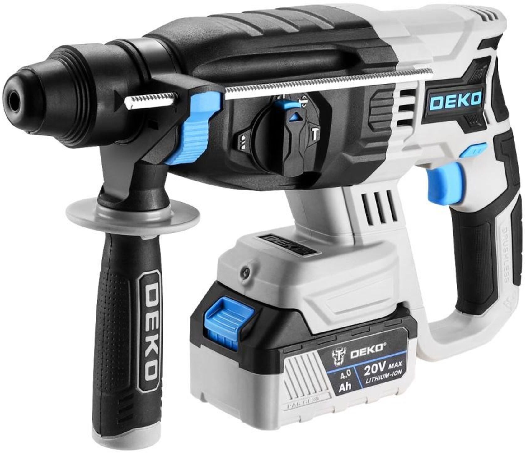 Изображение товара Аккумуляторный перфоратор Deko DKCH20FU-Li 20 В SDS-plus 3 Дж