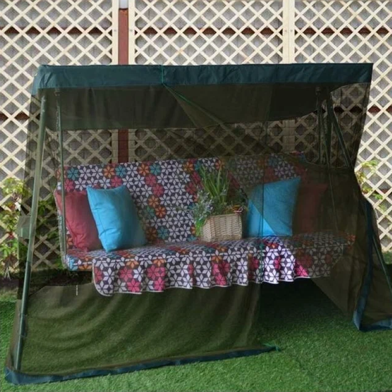 Изображение товара Тент для садовых качелей Качели и дача 260x147 оксфорд с москитной сеткой Зеленый