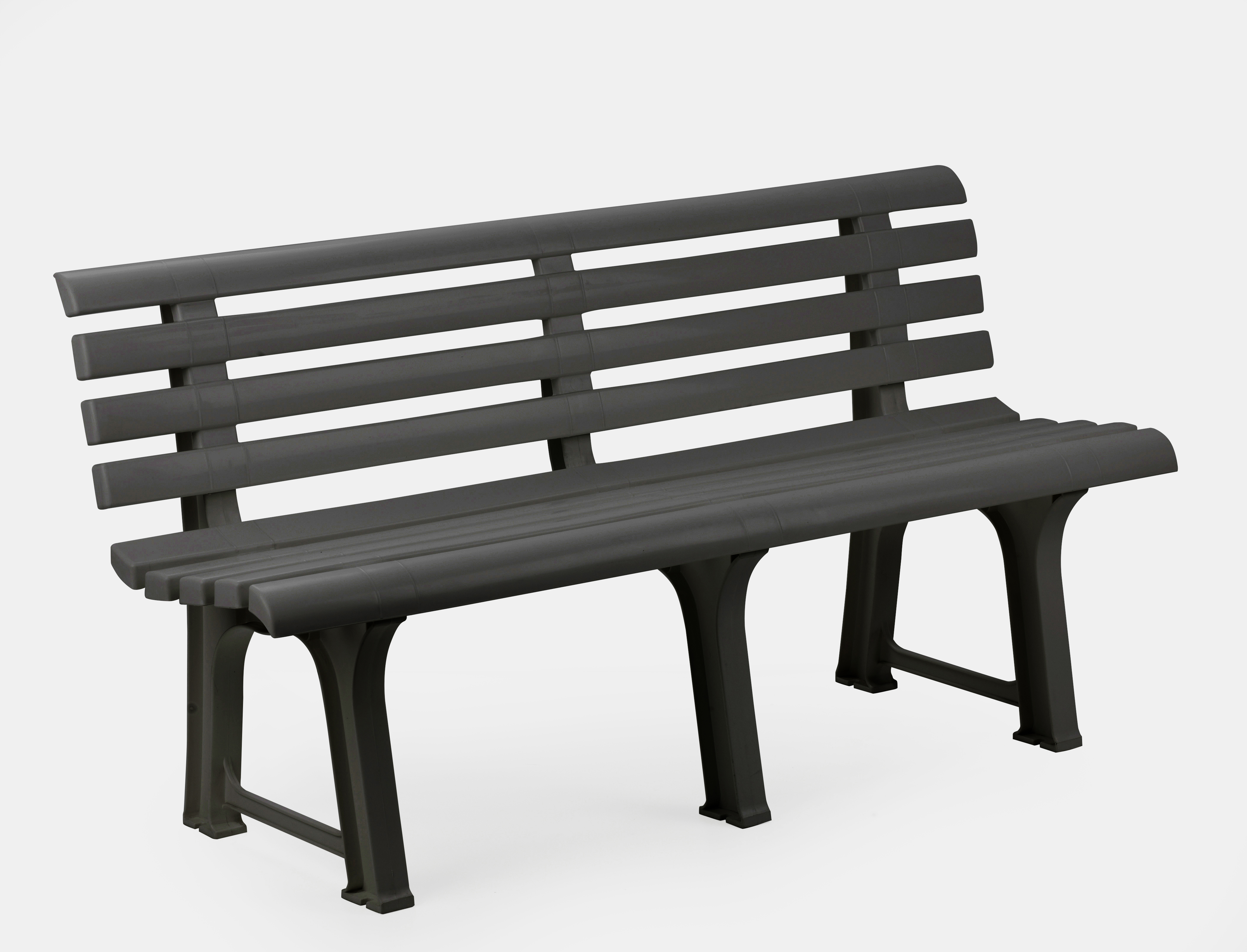 Изображение товара Садовая скамейка Orchidea 3 места из пластика черная 145x49x74 см PROGARDEN