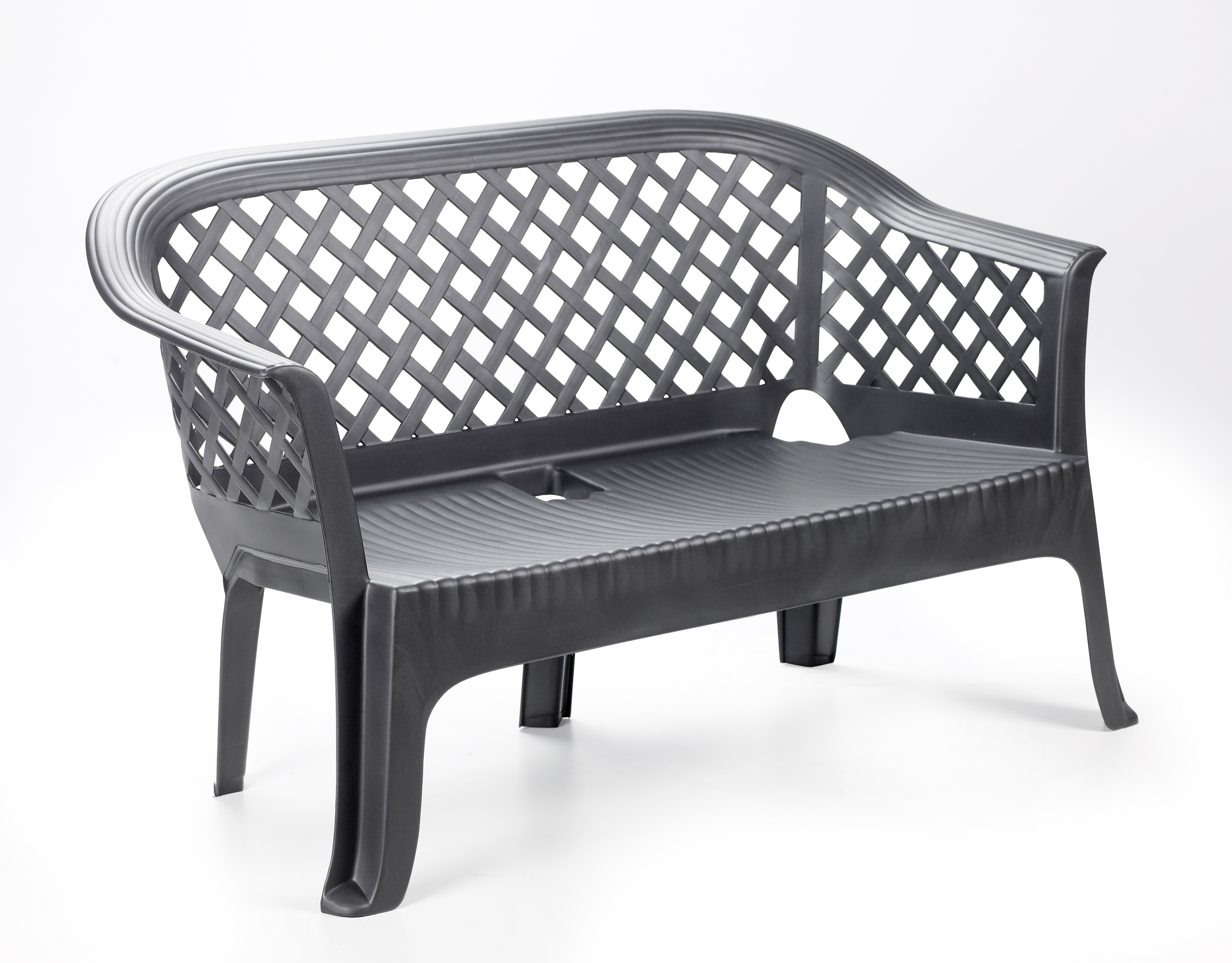 Изображение товара Садовая скамья PROGARDEN LARIANA 2 места черная ударопрочная Итальянский дизайн