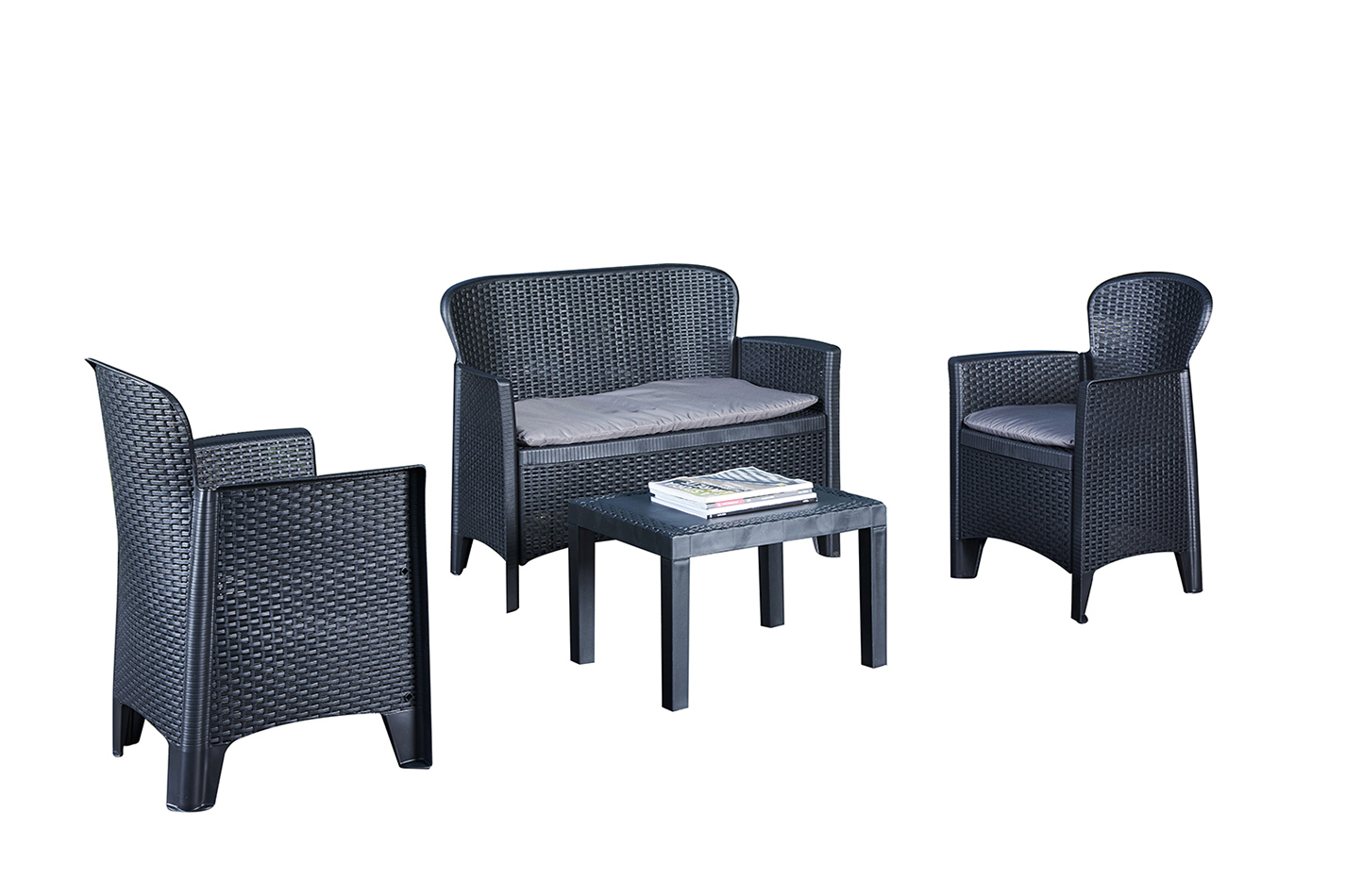 Изображение товара Набор садовой мебели Progarden 15604 пластиковый антрацит 4 места