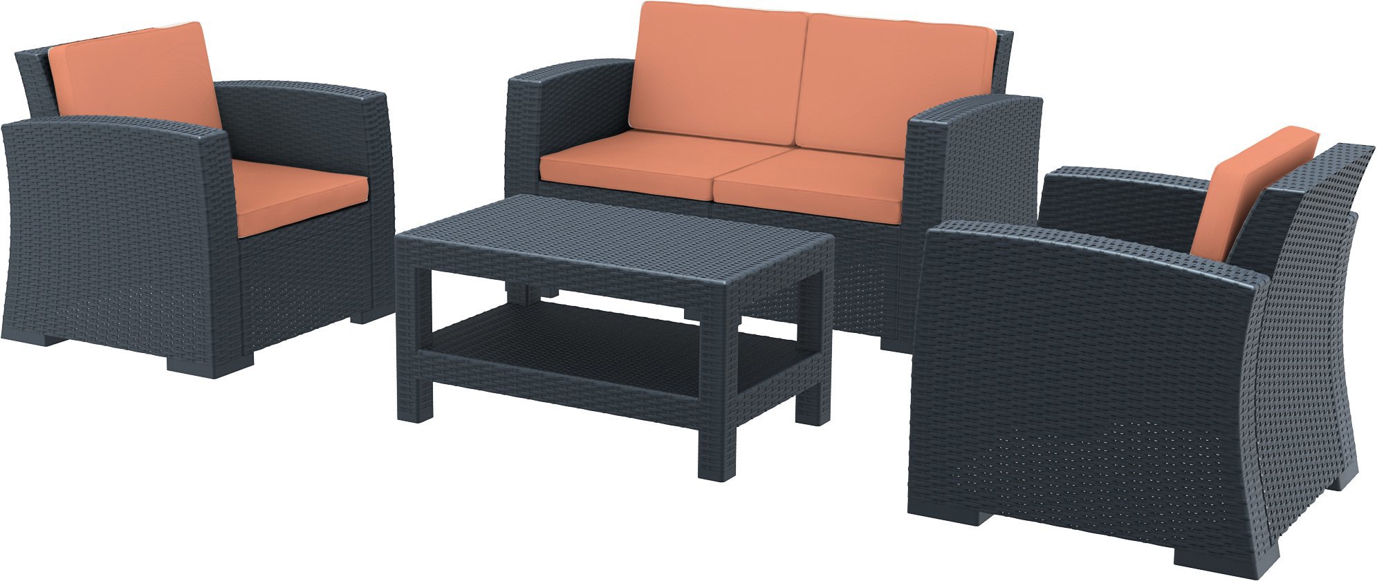 Изображение товара Садовая мебель Siesta contract 835 комплект стол диван кресла антрацит турция