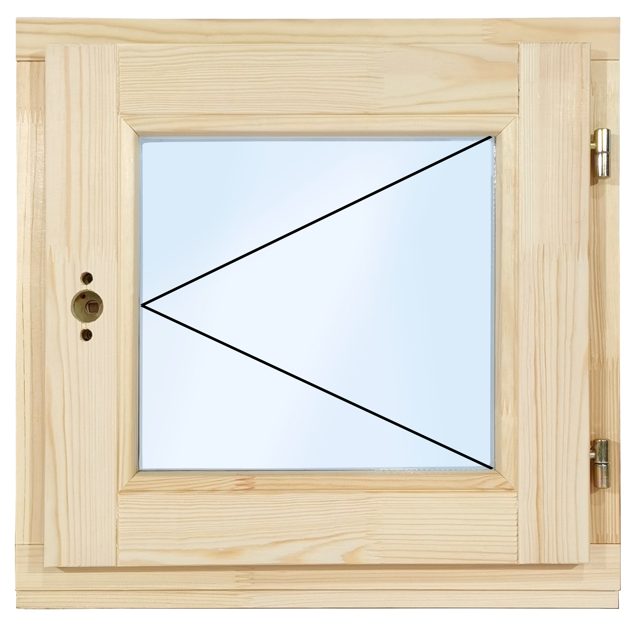 Изображение товара Окно Деревянное Сосна 400x400 мм Одностворчатое Натуральный