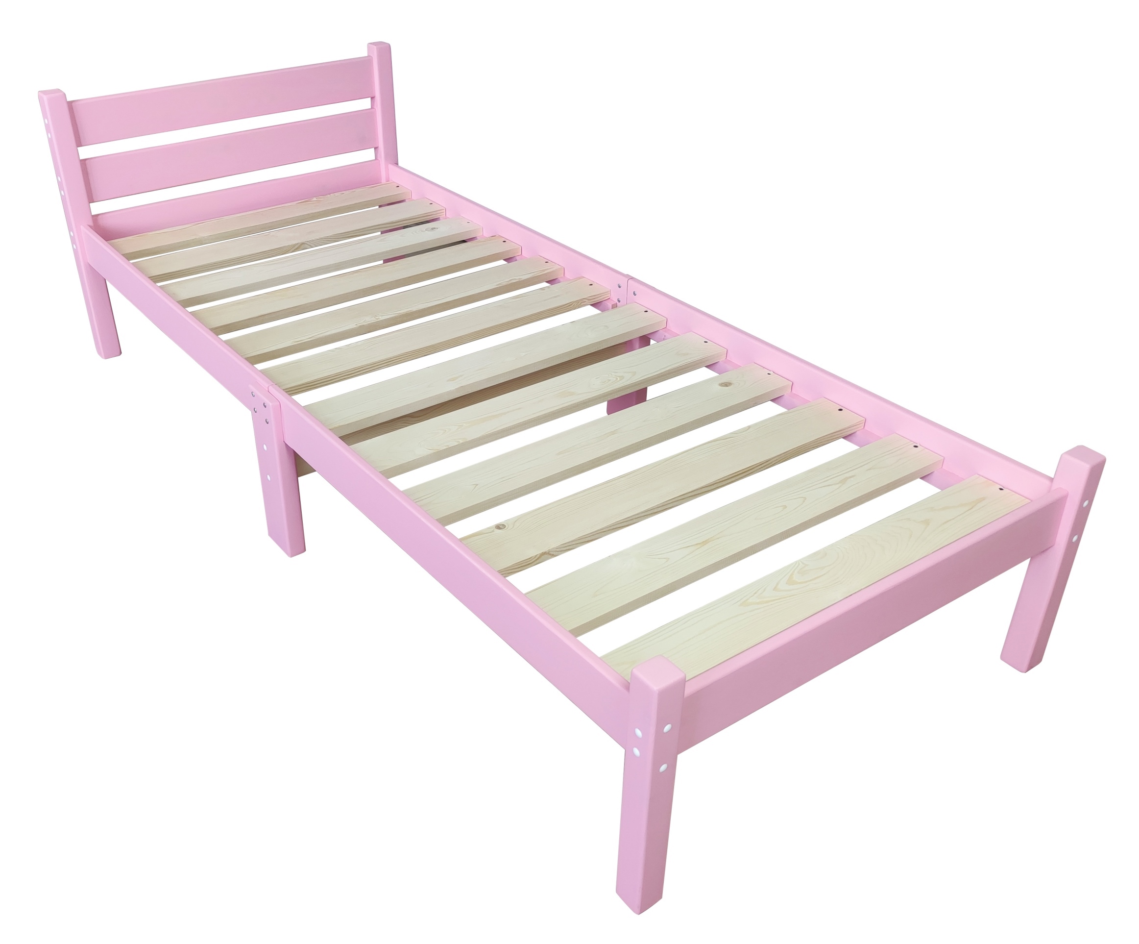 Изображение товара Кровать Solarius 60x200 см массив сосны цвет розовый