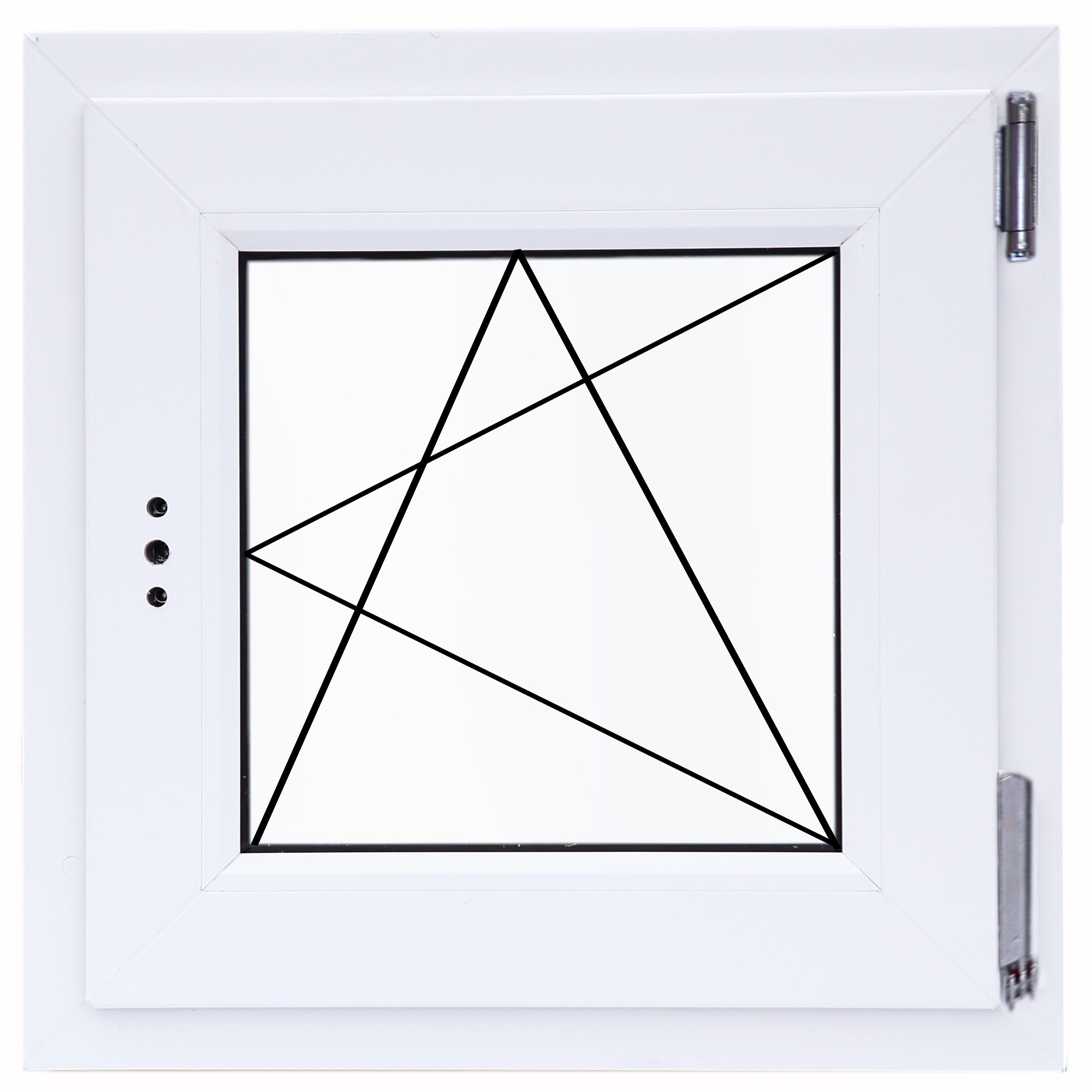 Изображение товара Окно пластиковое ПВХ VEKA одностворчатое 570x600 мм (ВхШ) правое однокамерный стеклопакет белый/темный дуб