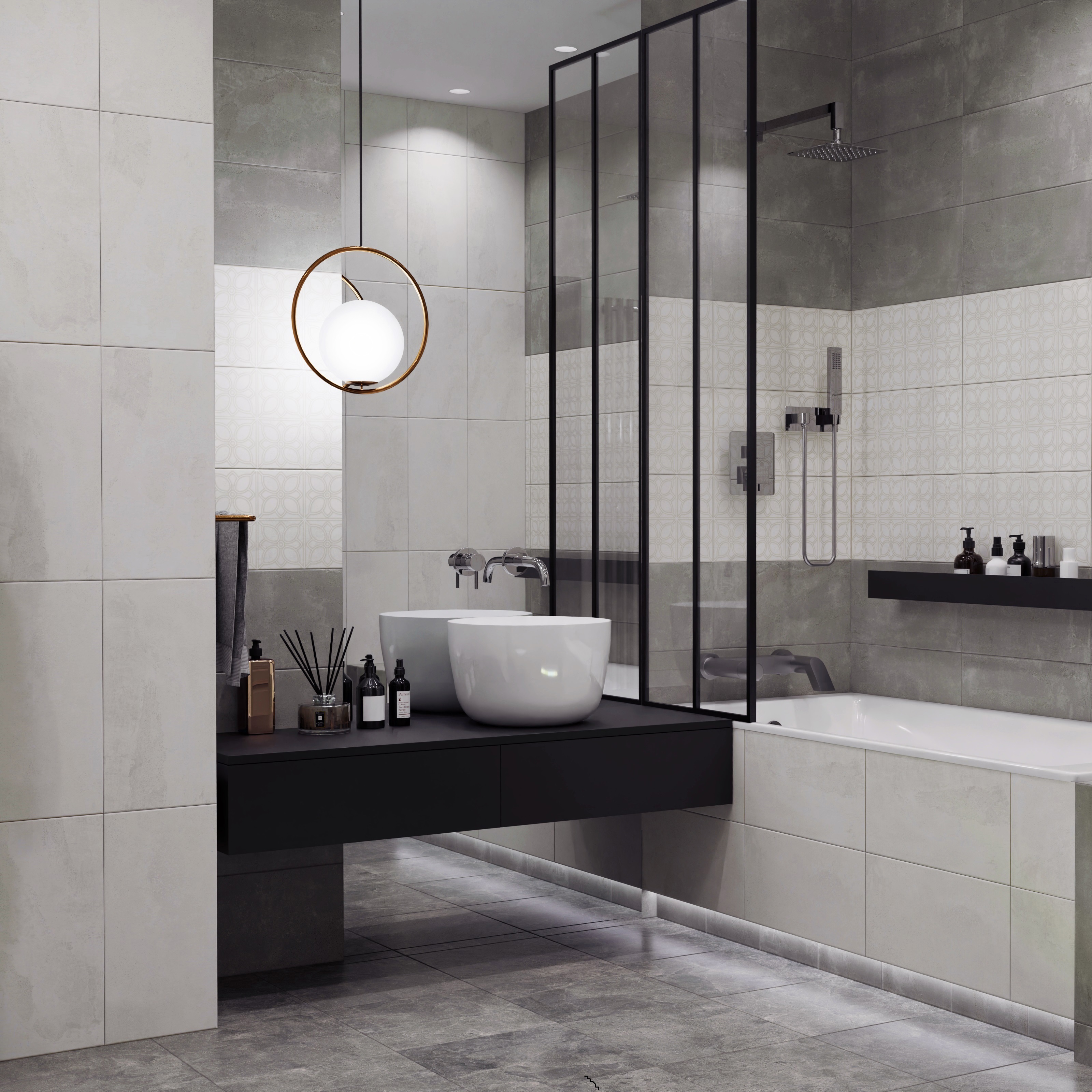 Изображение товара Настенная керамическая плитка Axima Лилль 25x50 см серого цвета, матовая