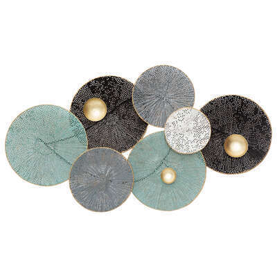 Изображение товара Панно декоративное Цветные круги металл разноцветное 90x50 см