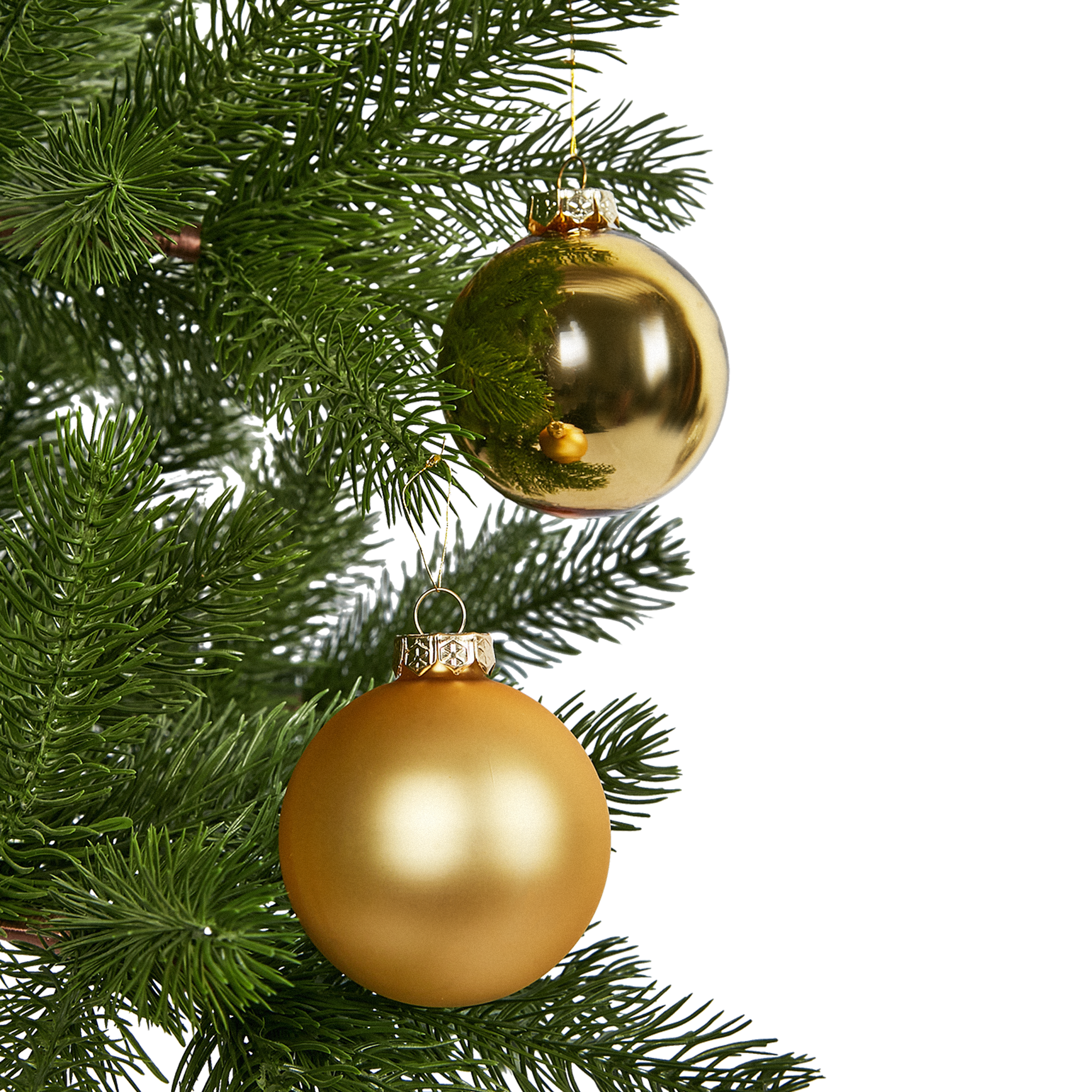 Изображение товара Набор новогодних шаров Christmas 8 шт. ø8 см золотистые, елочные украшения