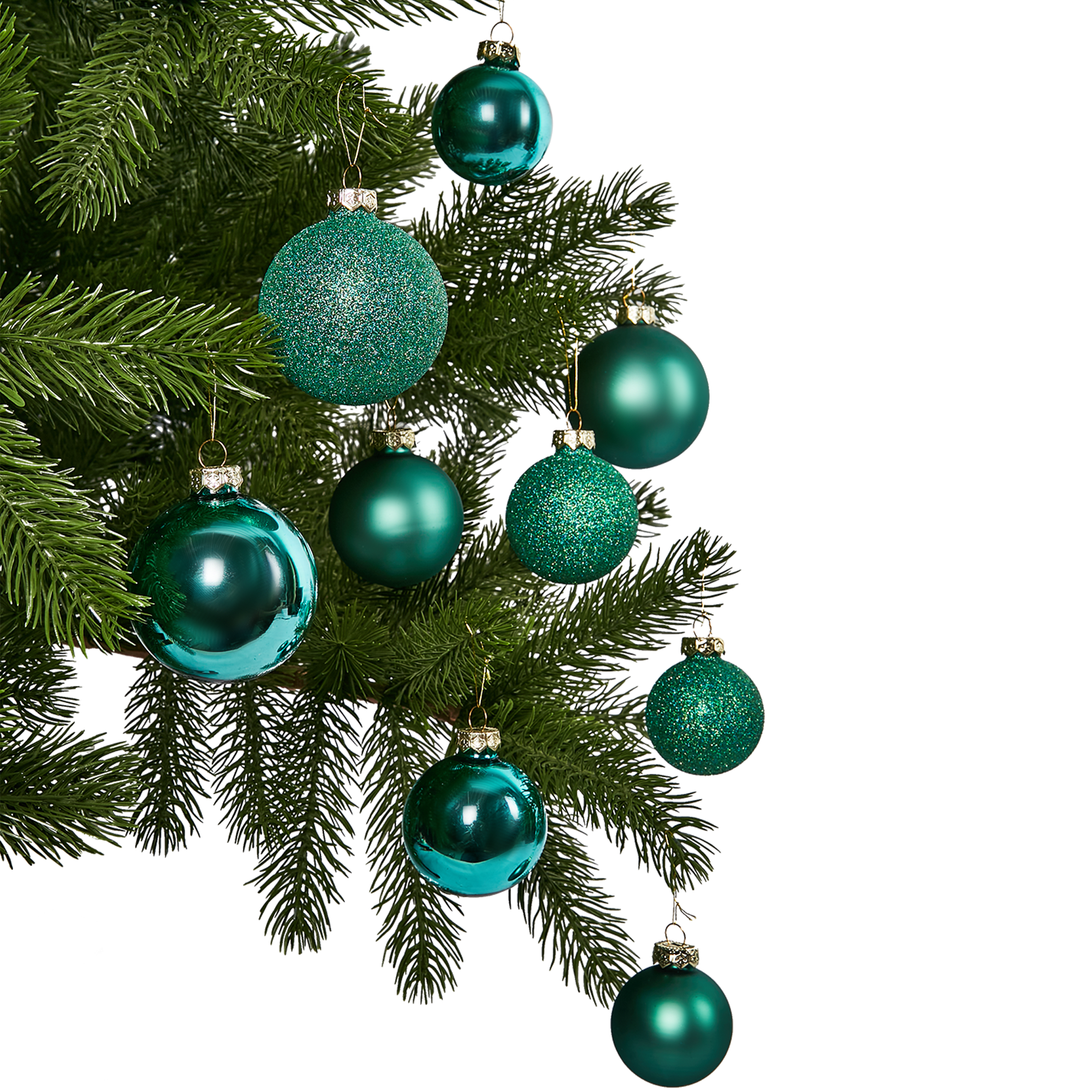 Изображение товара Набор новогодних шаров Christmas 6 см стекло 26 шт зеленый