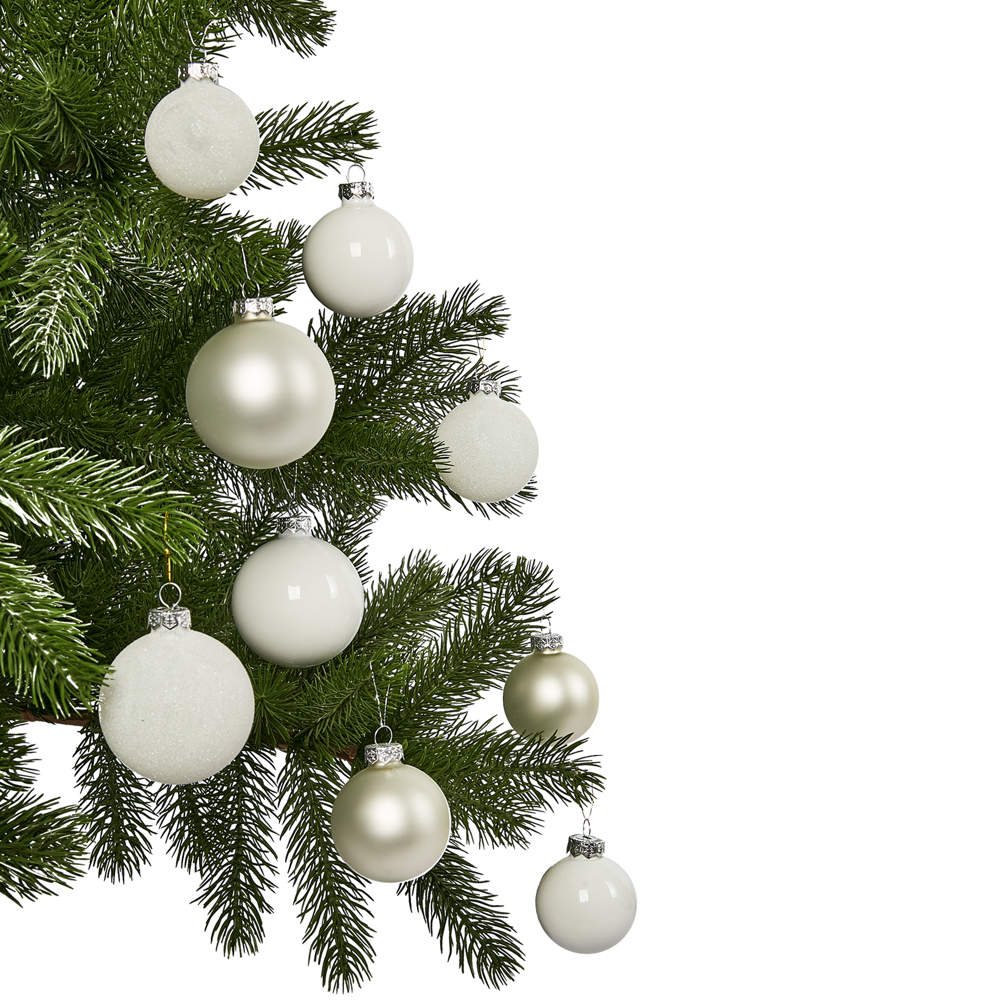 Изображение товара Набор новогодних елочных шаров Christmas 6 см 26 шт белый стекло