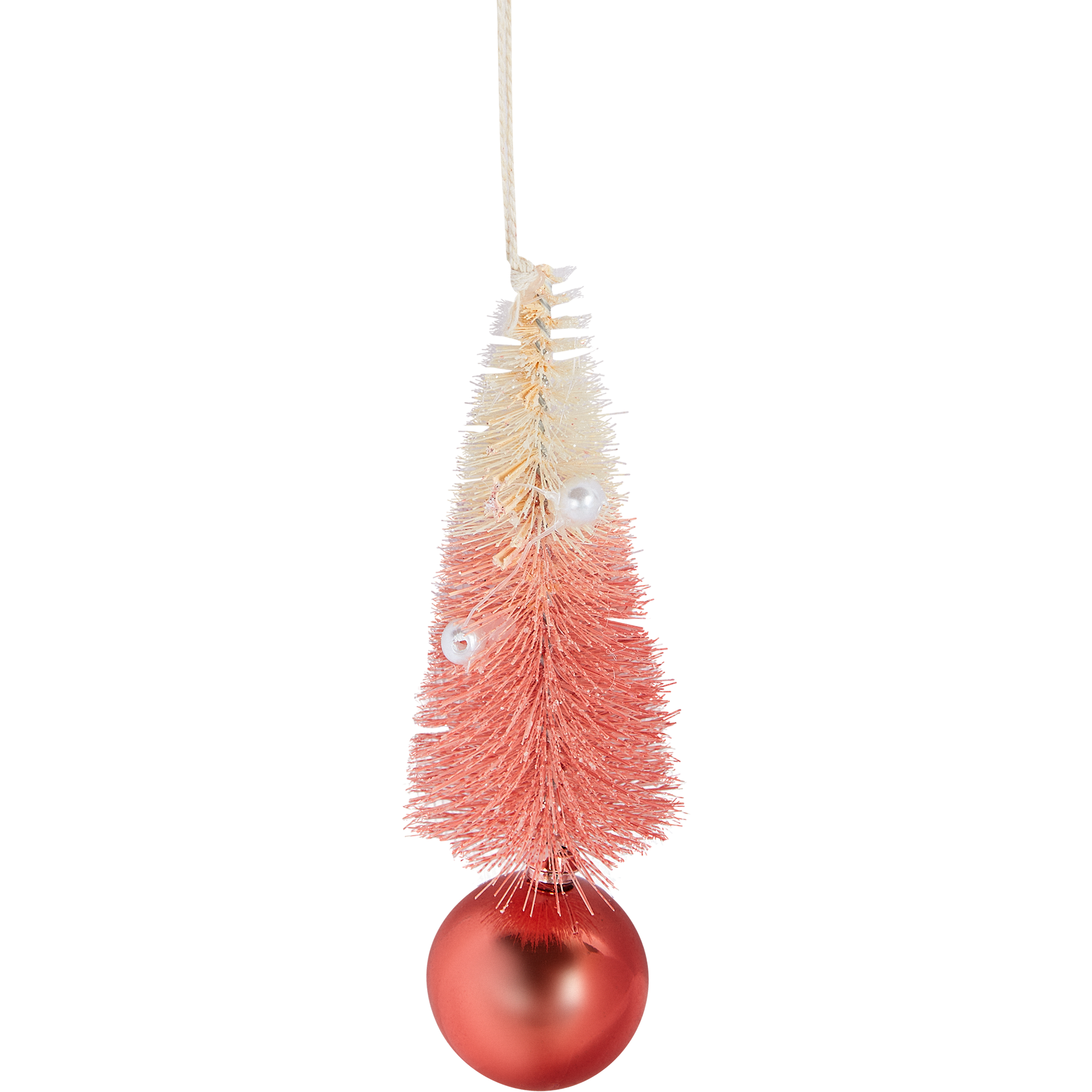 Изображение товара Елочная игрушка Елка на шаре 13x5 цвет розовый