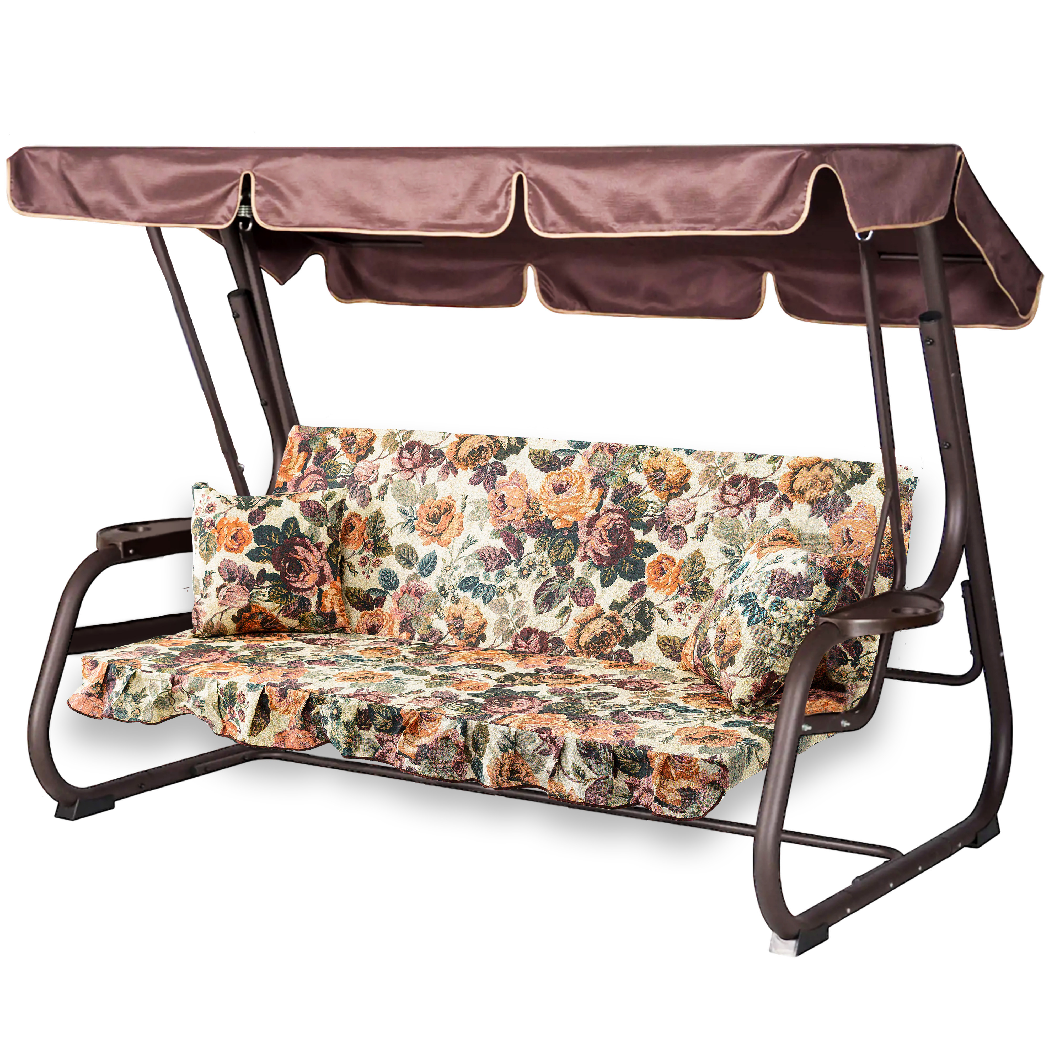 Изображение товара Съемный чехол на матрас для садовых качелей 170x55 поликоттон оксфорд цветение