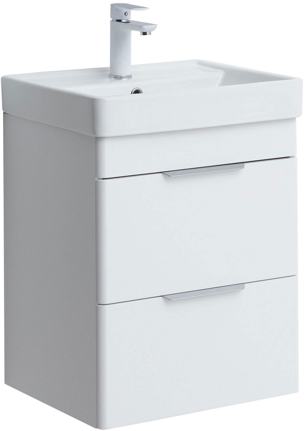 Изображение товара Тумба под раковину Aquanet Ирис new 00310143 50см подвесная цвет белый глянец