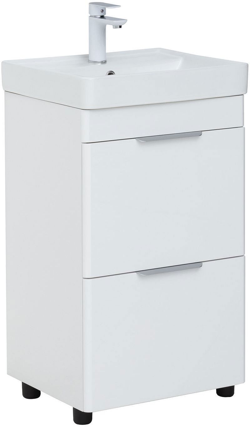 Изображение товара Тумба под раковину Aquanet Ирис new 50 белый глянец (2 ящика, ножки)