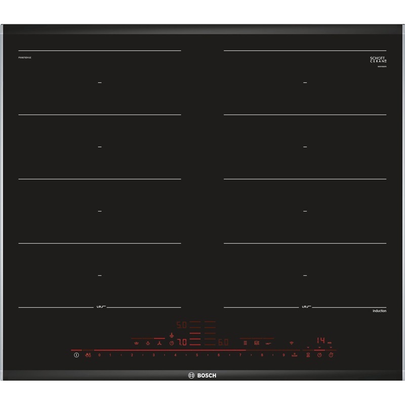 Изображение товара Индукционная варочная панель Bosch PXX675DV1E 60.6см 4 конфорки черная сапфирная поверхность