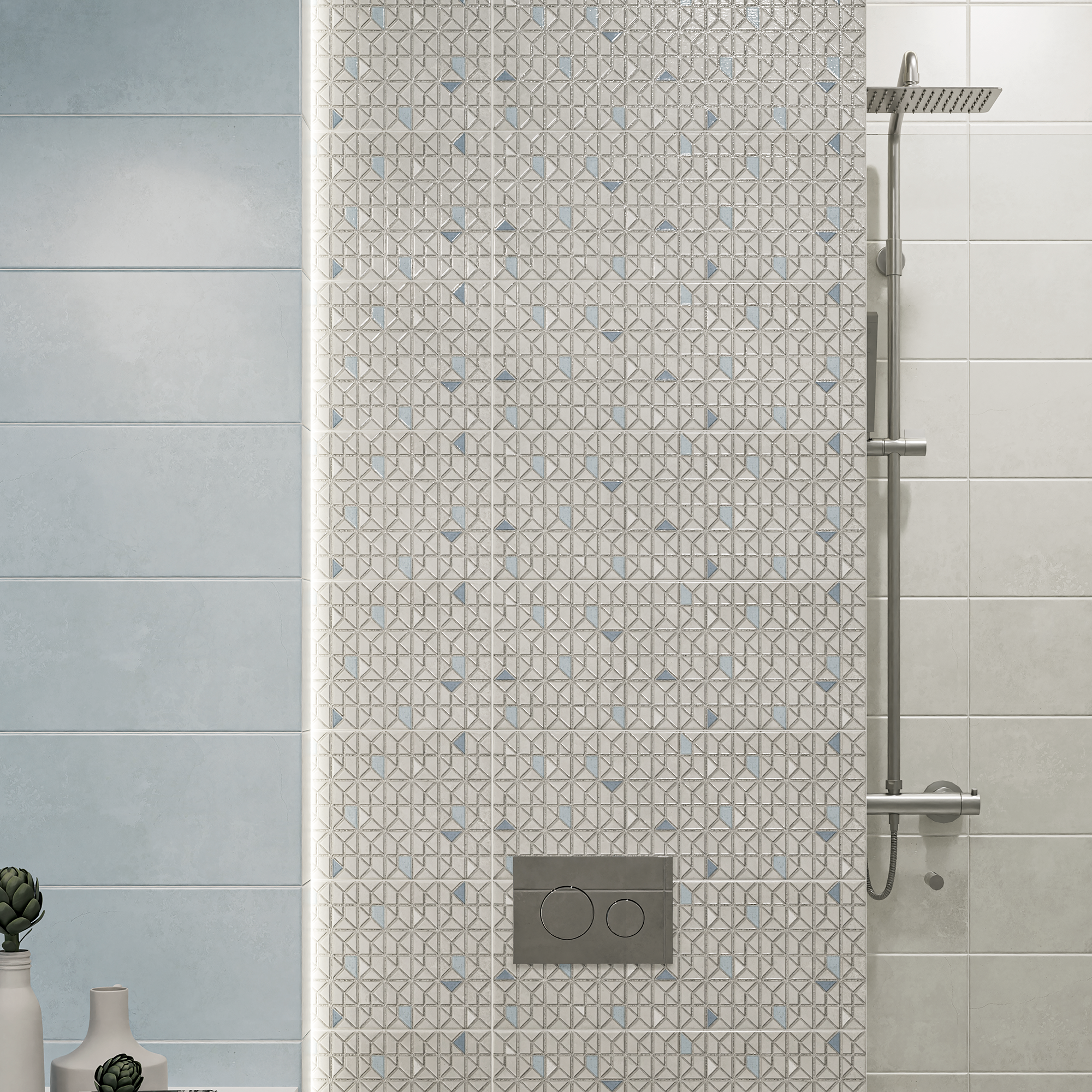 Изображение товара Плитка настенная Azori Trent Modello Mar 20.1x50.5 см матовая серый для ванной