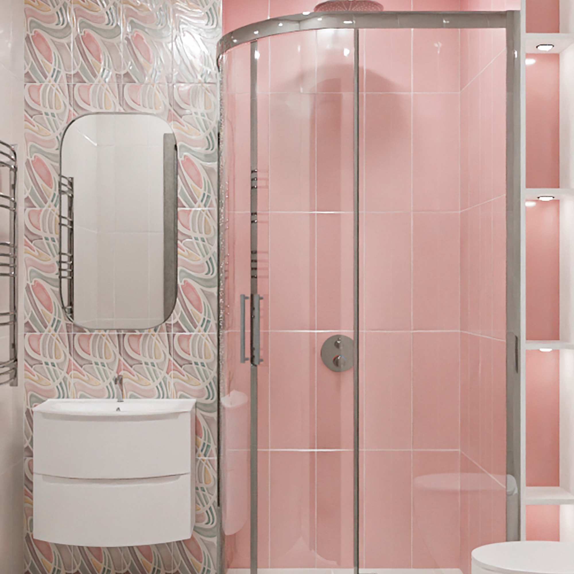 Изображение товара Плитка настенная Azori Brillo Rosa 20.1x50.5 см глянцевая для ванной