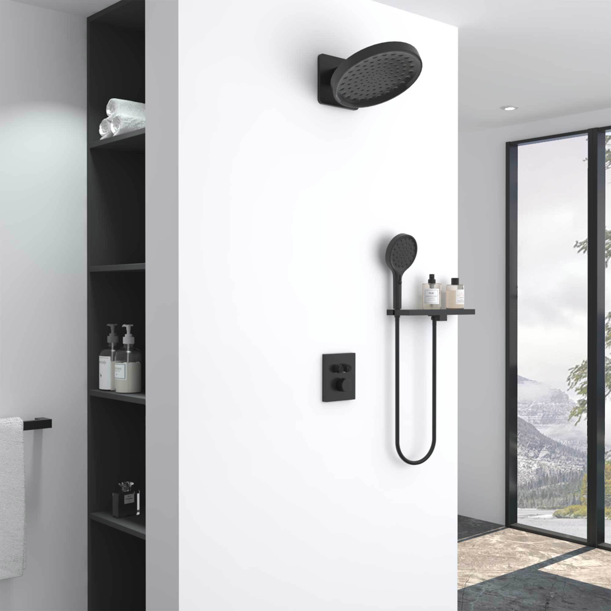 Изображение товара Душевая система Vincea Inspire VSFW-3I21MT3RMB встраиваемая черная латунь Италия