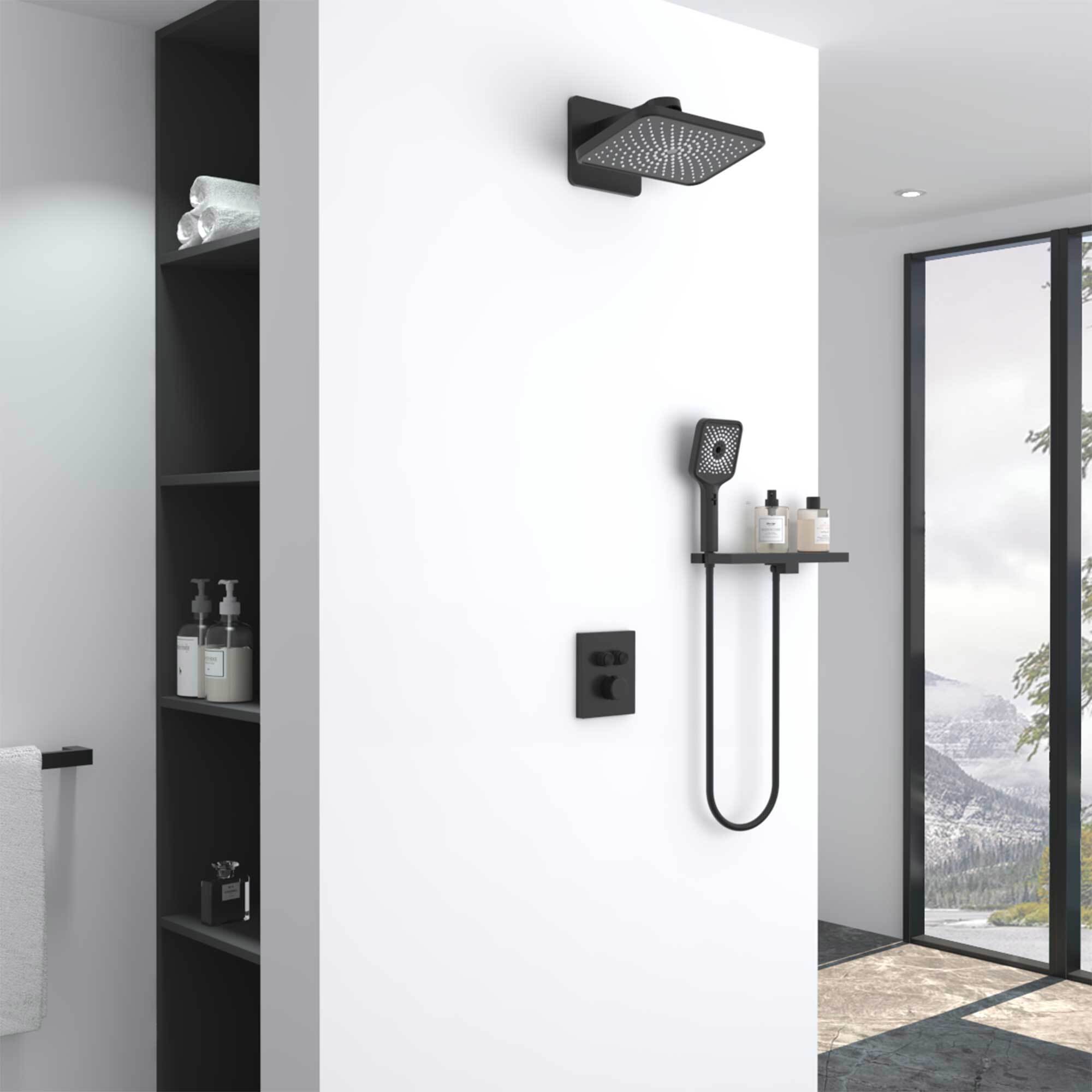 Изображение товара Душевая система Vincea Inspire VSFW-3I21MT4RMB встраиваемая черный матовый латунь