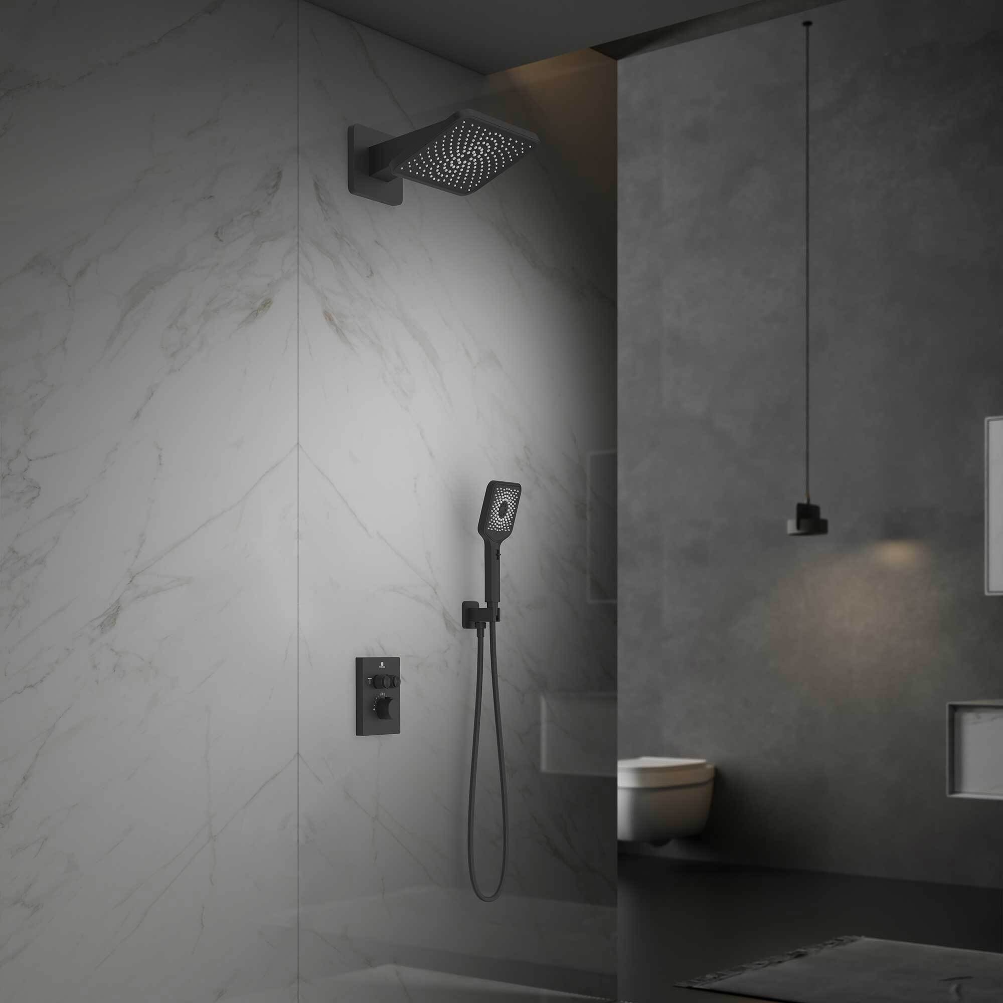 Изображение товара Душевая система Vincea Inspire VSFW-3I21MT4MB встраиваемый термостатический черный