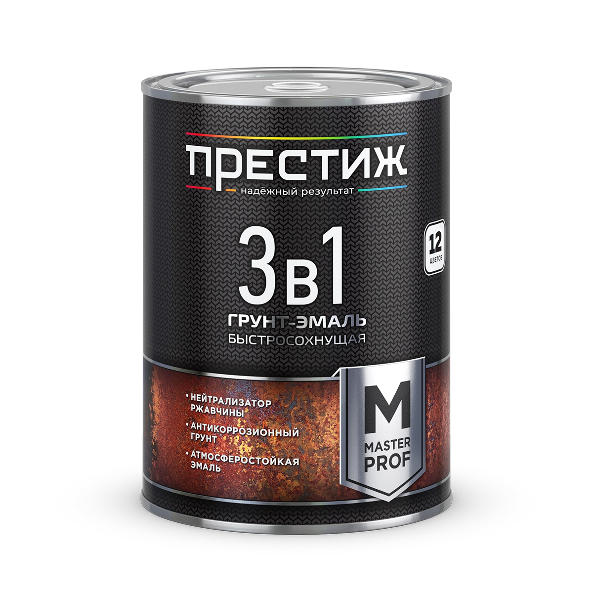 Изображение товара Грунт-эмаль по ржавчине 3 в 1 Престиж быстросохнущая полуматовая белая 0.9 кг