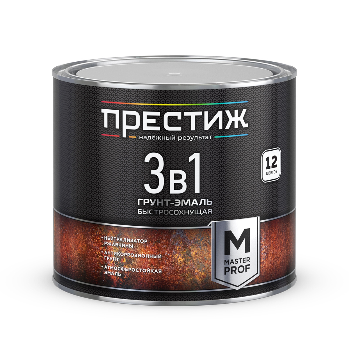 Изображение товара Грунт-эмаль по ржавчине 3 в 1 Престиж быстросохнущая полуматовая зеленая 1.9 кг
