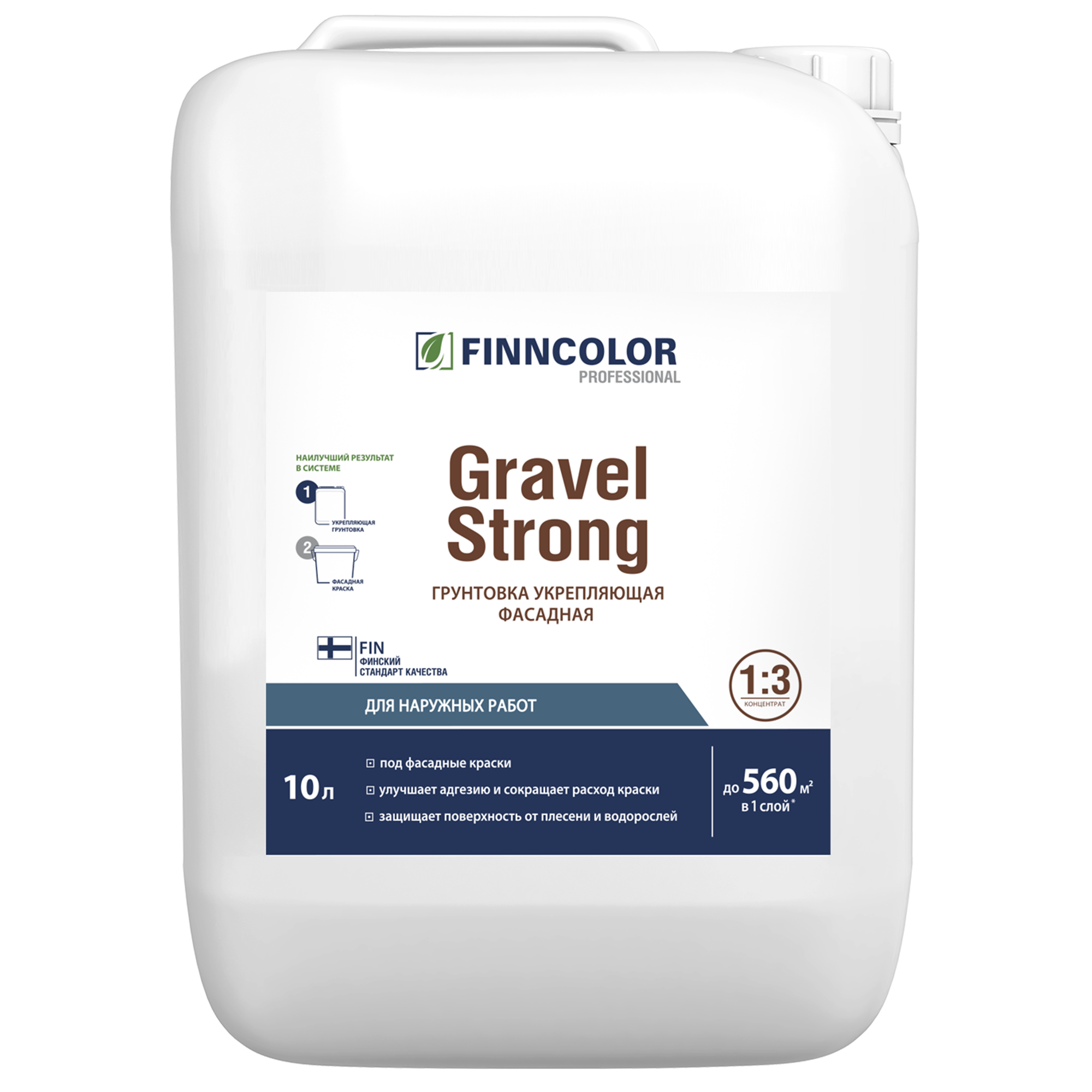 Изображение товара Грунтовка фасадная Finncolor Gravel Strong прозрачный 10 кг
