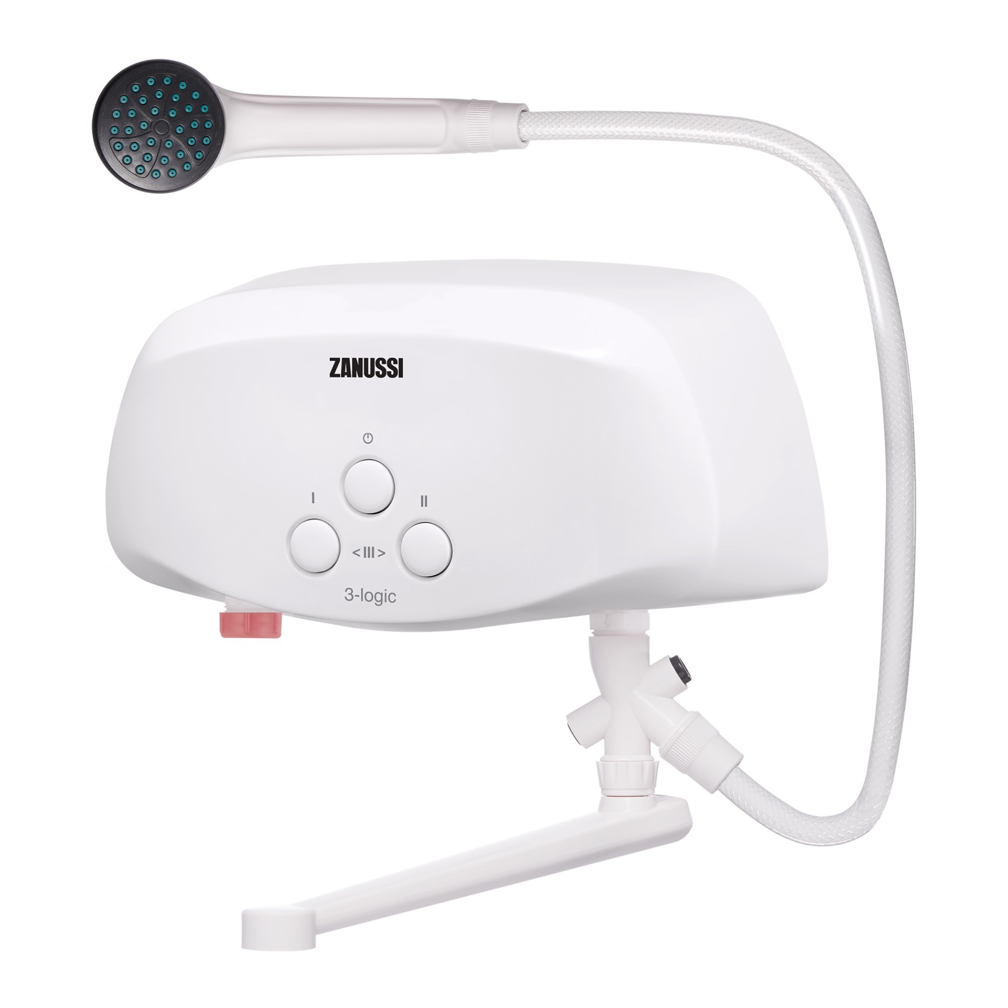 Изображение товара Проточный водонагреватель электрический Zanussi 112454 3.5 кВт белый с душевой лейкой и краном