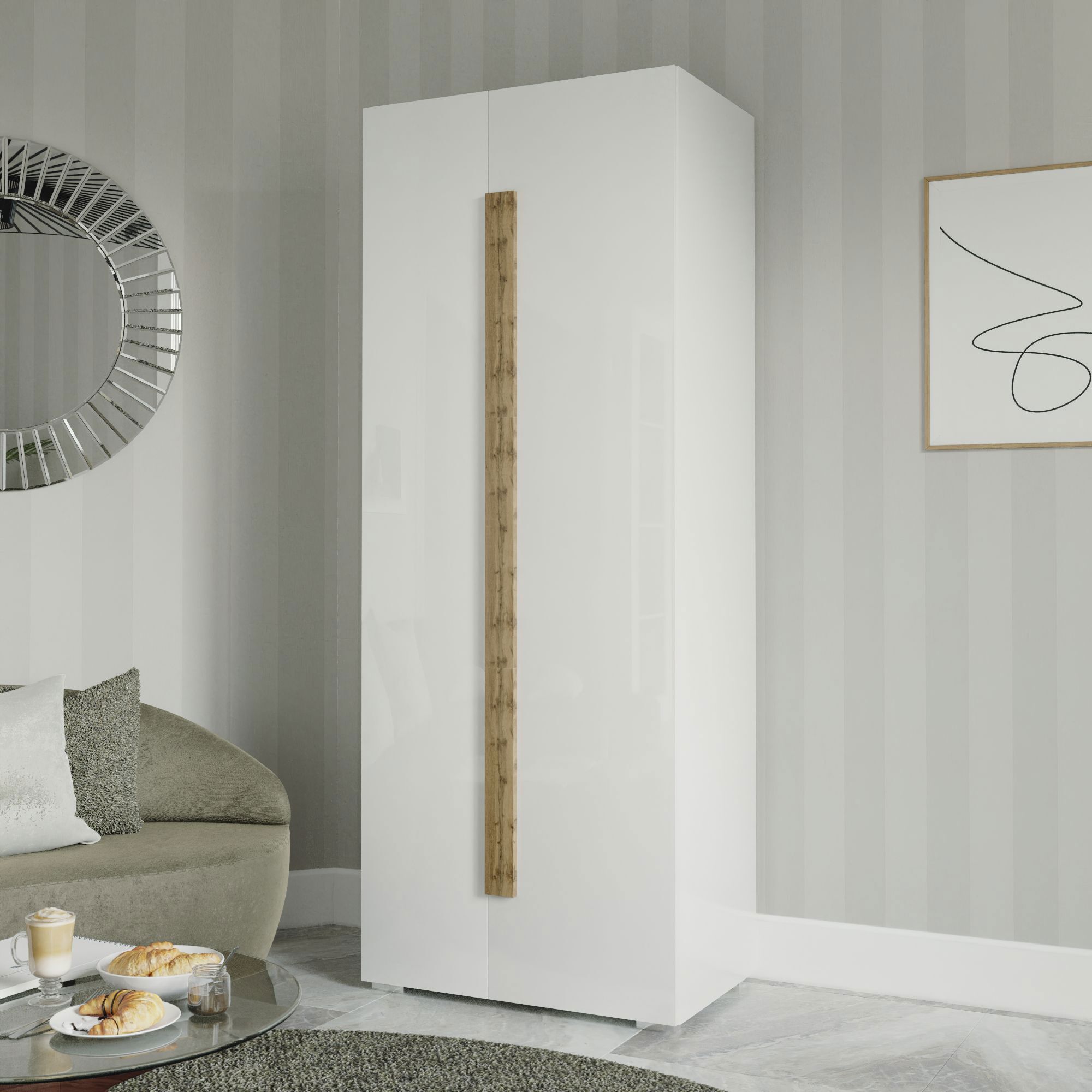 Изображение товара Шкаф распашной Принцесса Мелания Сахара 1903.М1 199.5x76.6x50 см. ЛДСП Белый