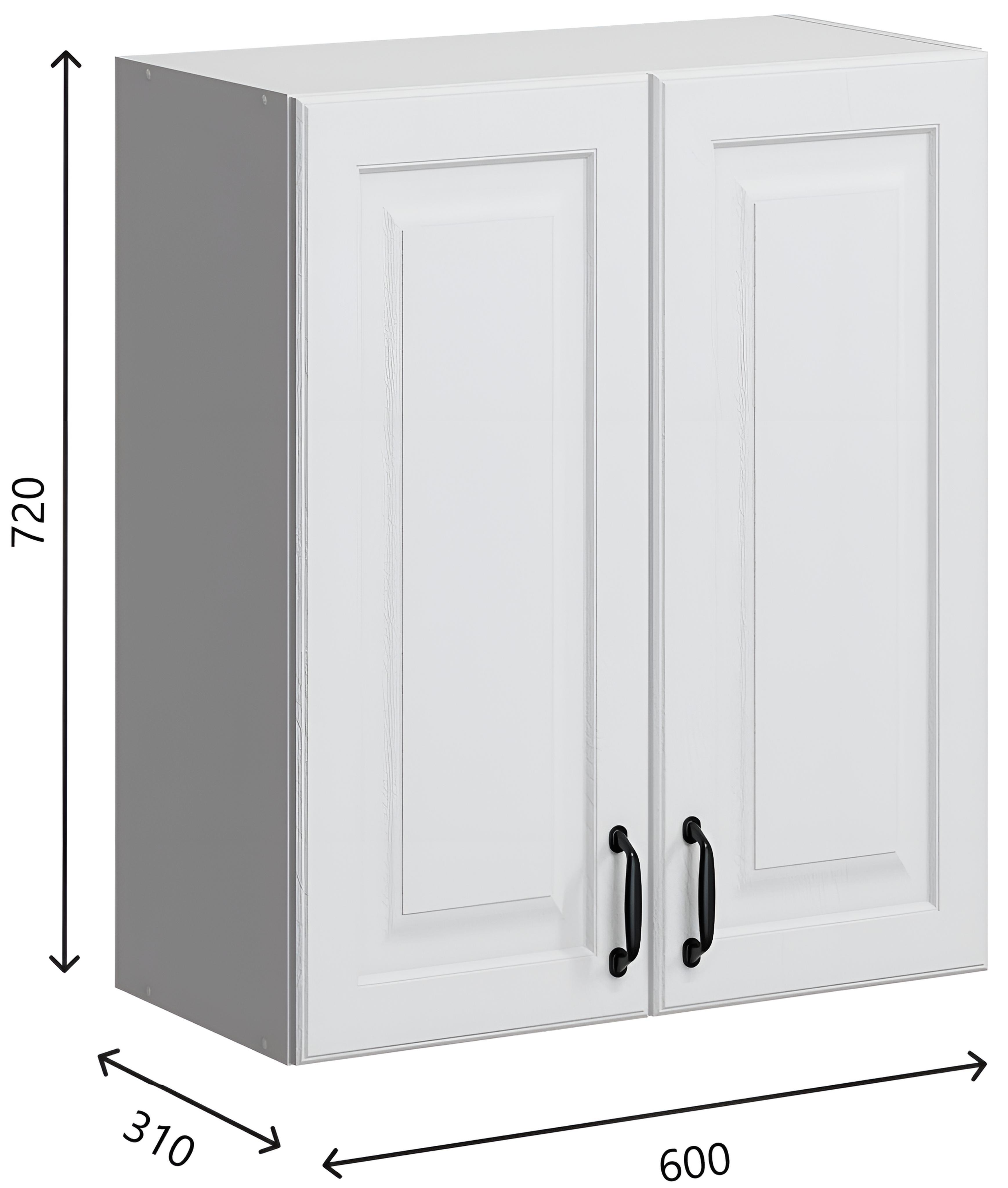 Изображение товара Навесной шкаф Bvmebel Romeo 60x72x31 см фасад МДФ цвет белый дуб