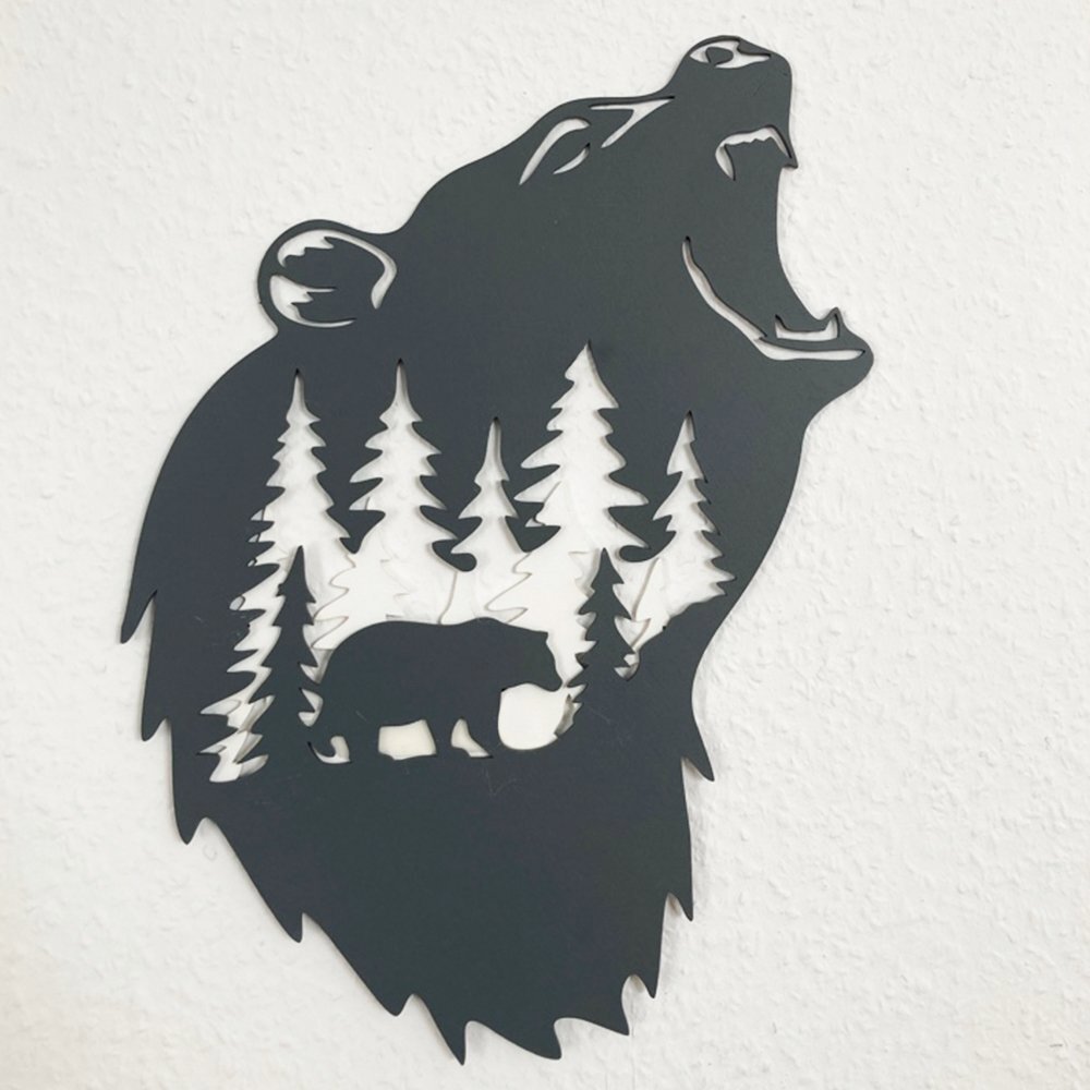 Изображение товара Деревянное настенное панно "Медведь" 44x36 см