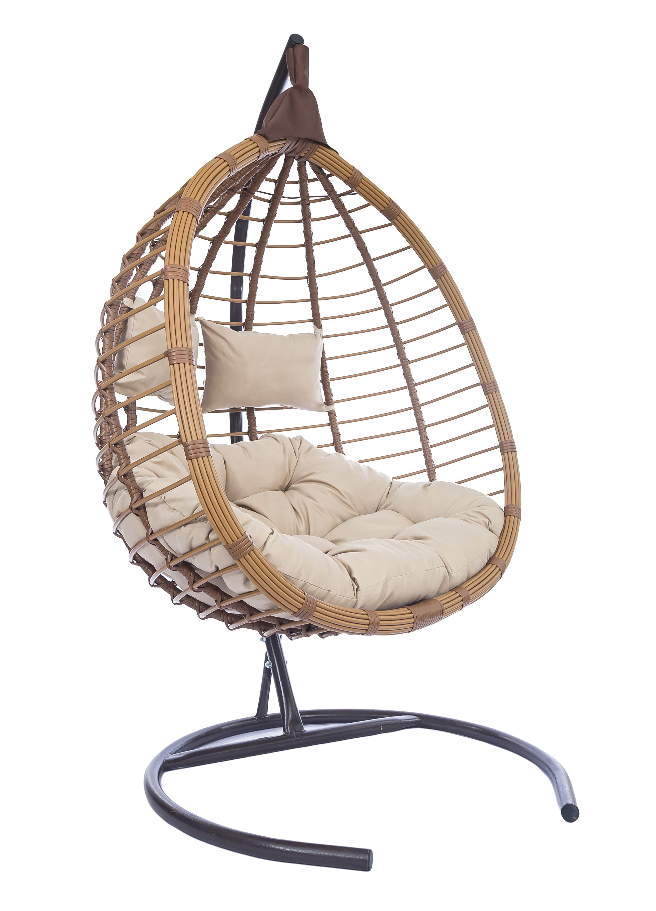 Изображение товара Кресло подвесное Laura outdoor HST-402 двухместное коричневое с подушками