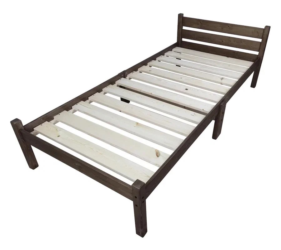 Изображение товара Кровать Solarius 80x190 см массив сосны цвет венге