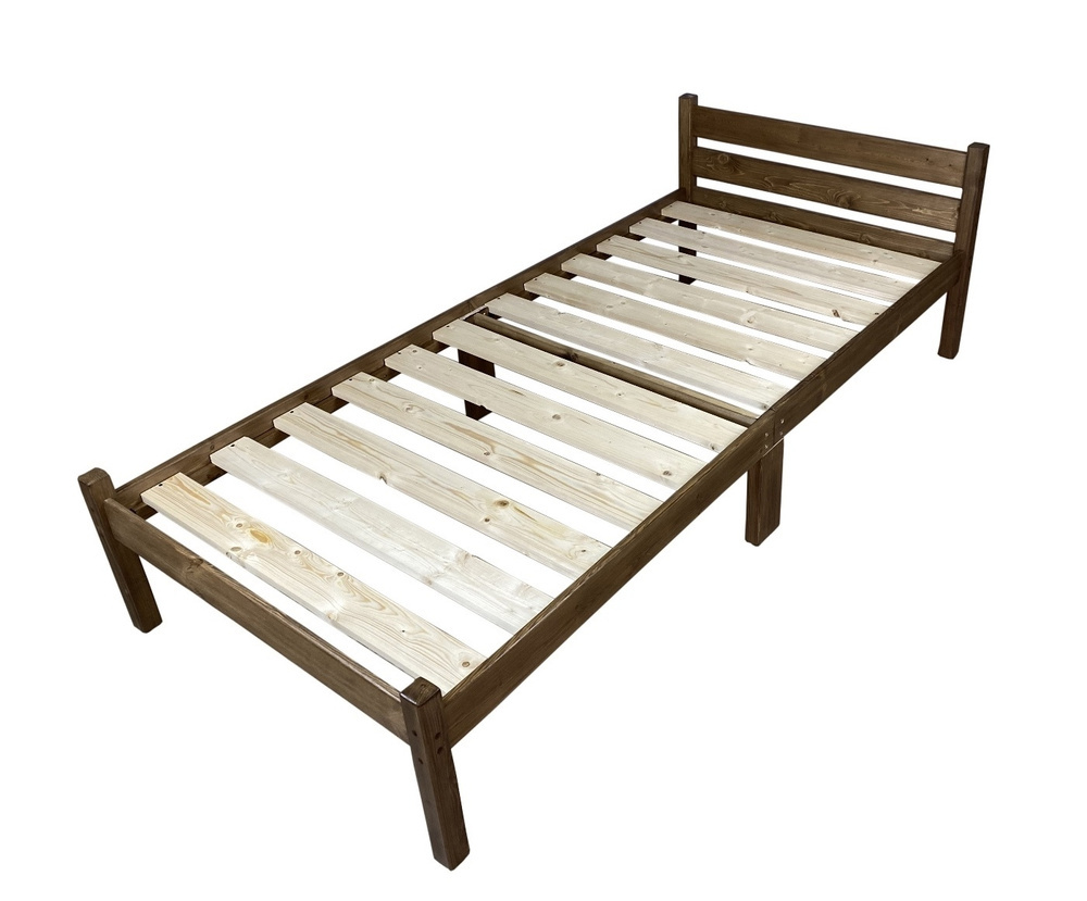 Изображение товара Кровать Solarius 60x190 см массив сосны цвет темный дуб