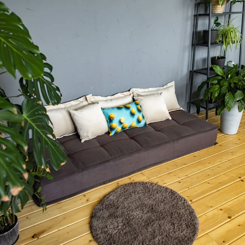 Диван Miella Lora 1 Big 200x80x23 см пенополиуретан цвет коричневый ️ ...