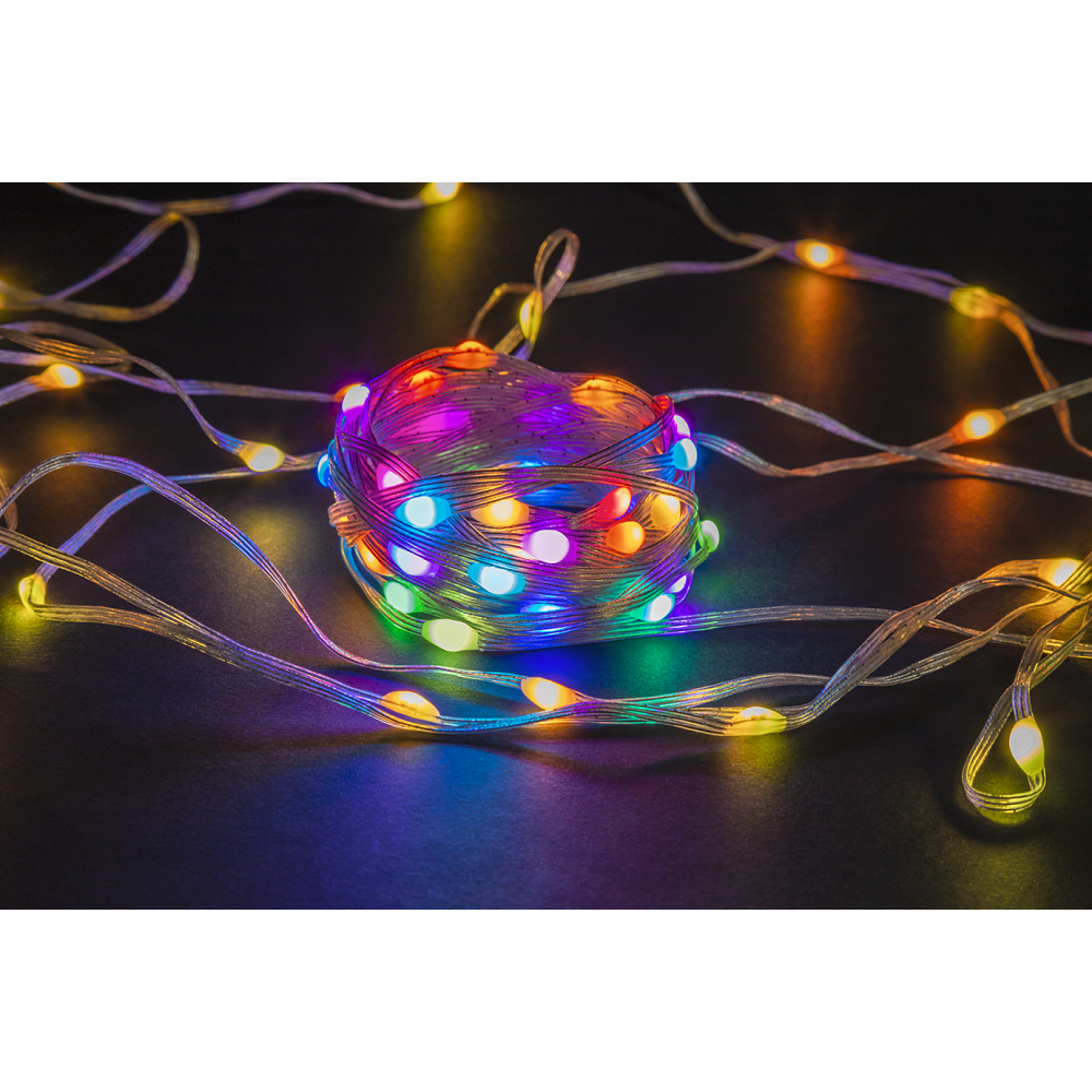 Изображение товара Электрогирлянда комнатная Navigator 93714 роса 1050 м 66 ламп прозрачный 12 режимов работы