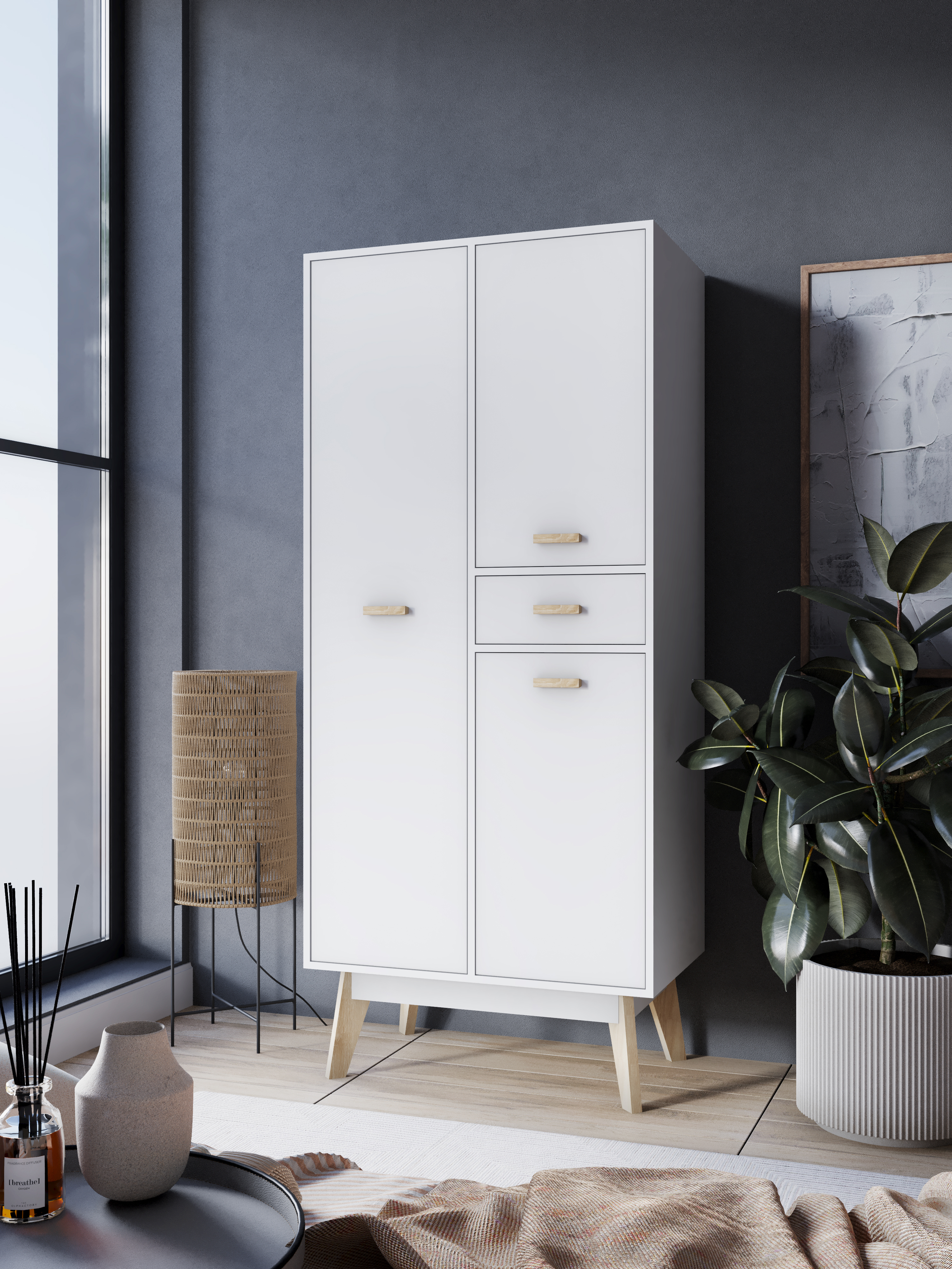 Изображение товара Шкаф распашной Принцесса Мелания 2116 80x185x50 см белый ЛДСП Россия