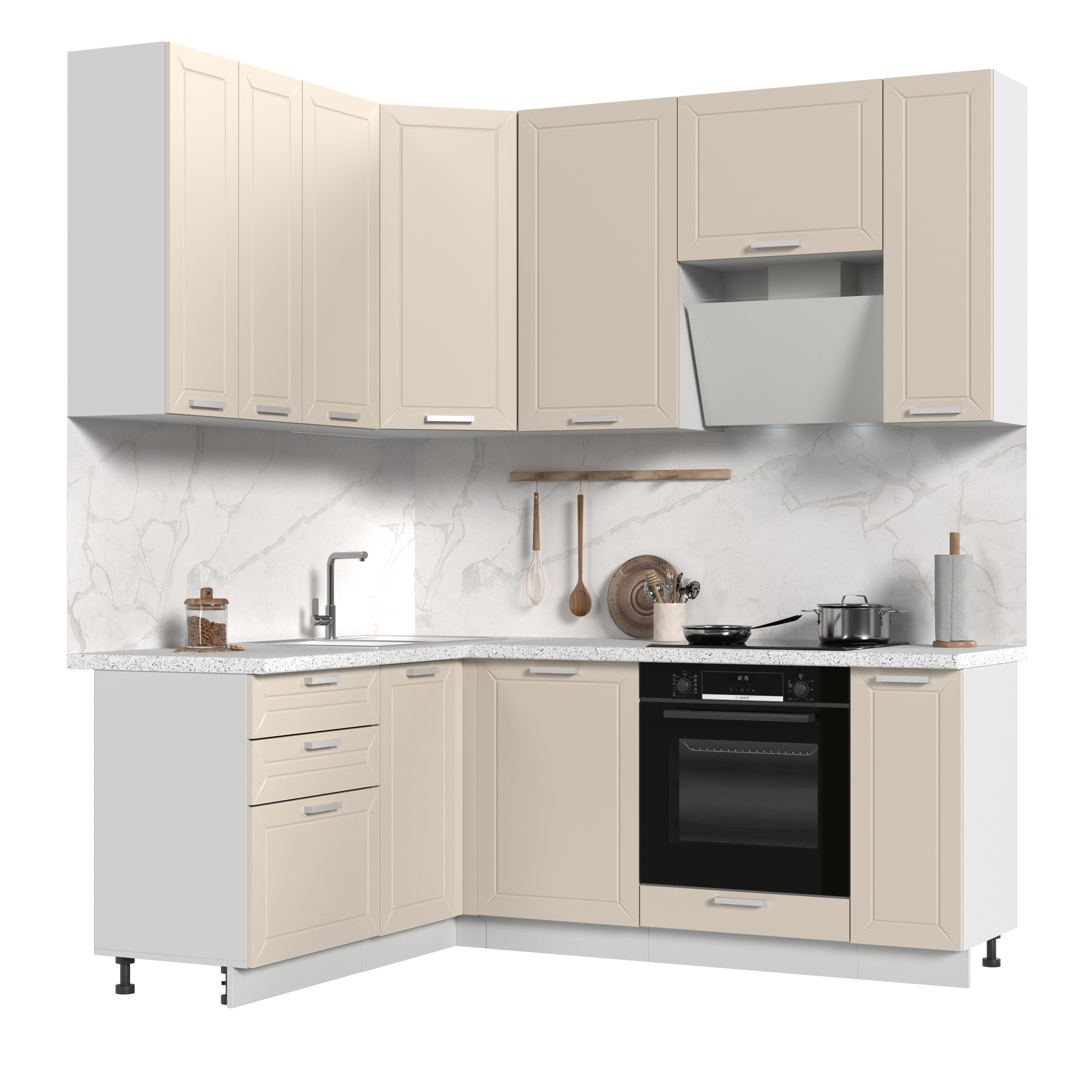 Изображение товара Мойка для кухни врезная Uperwood ECON UPD-202 49.5x65 см глубина чаши 18 см искусственный камень цвет белый