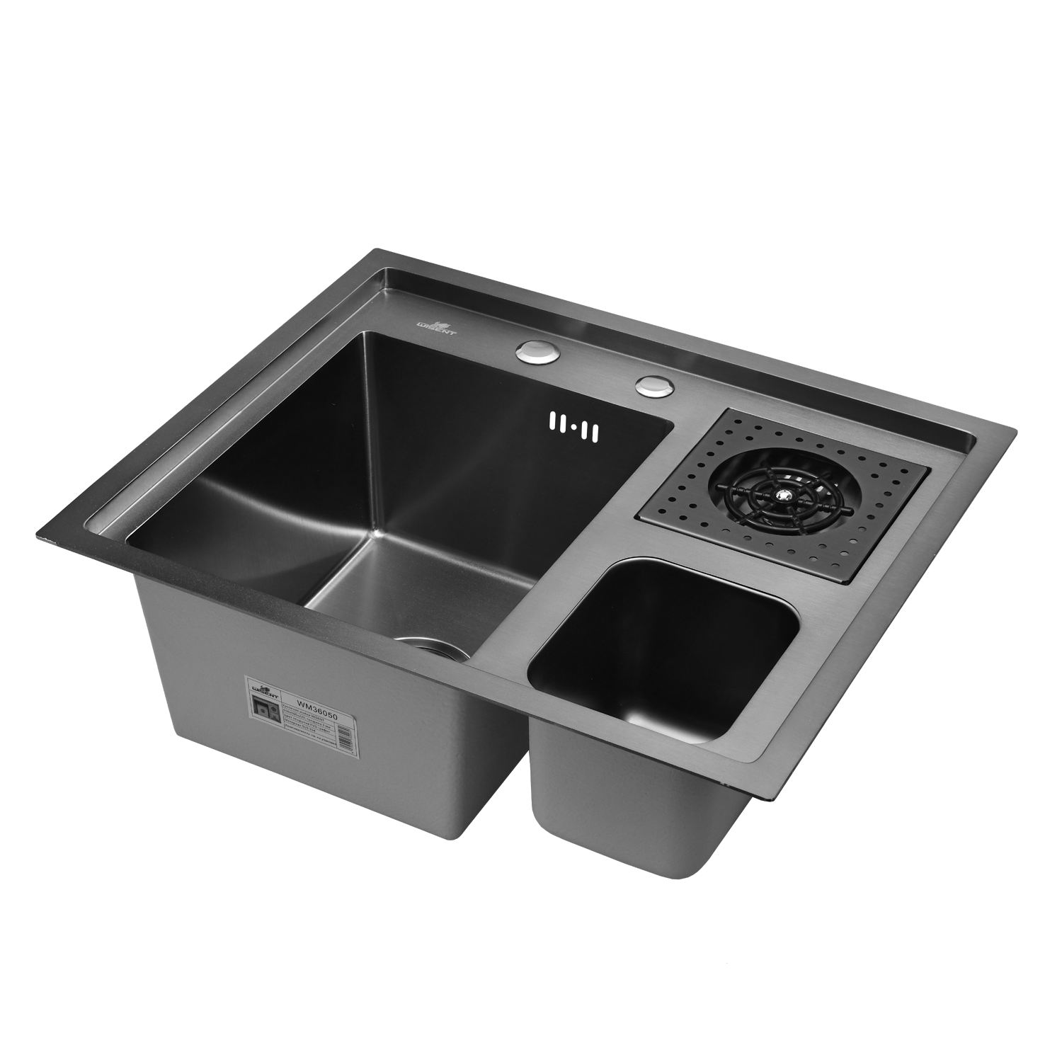 Изображение товара Многофункциональная мойка для кухни нержавеющая 60x50 Wisent графит WM36050B-S