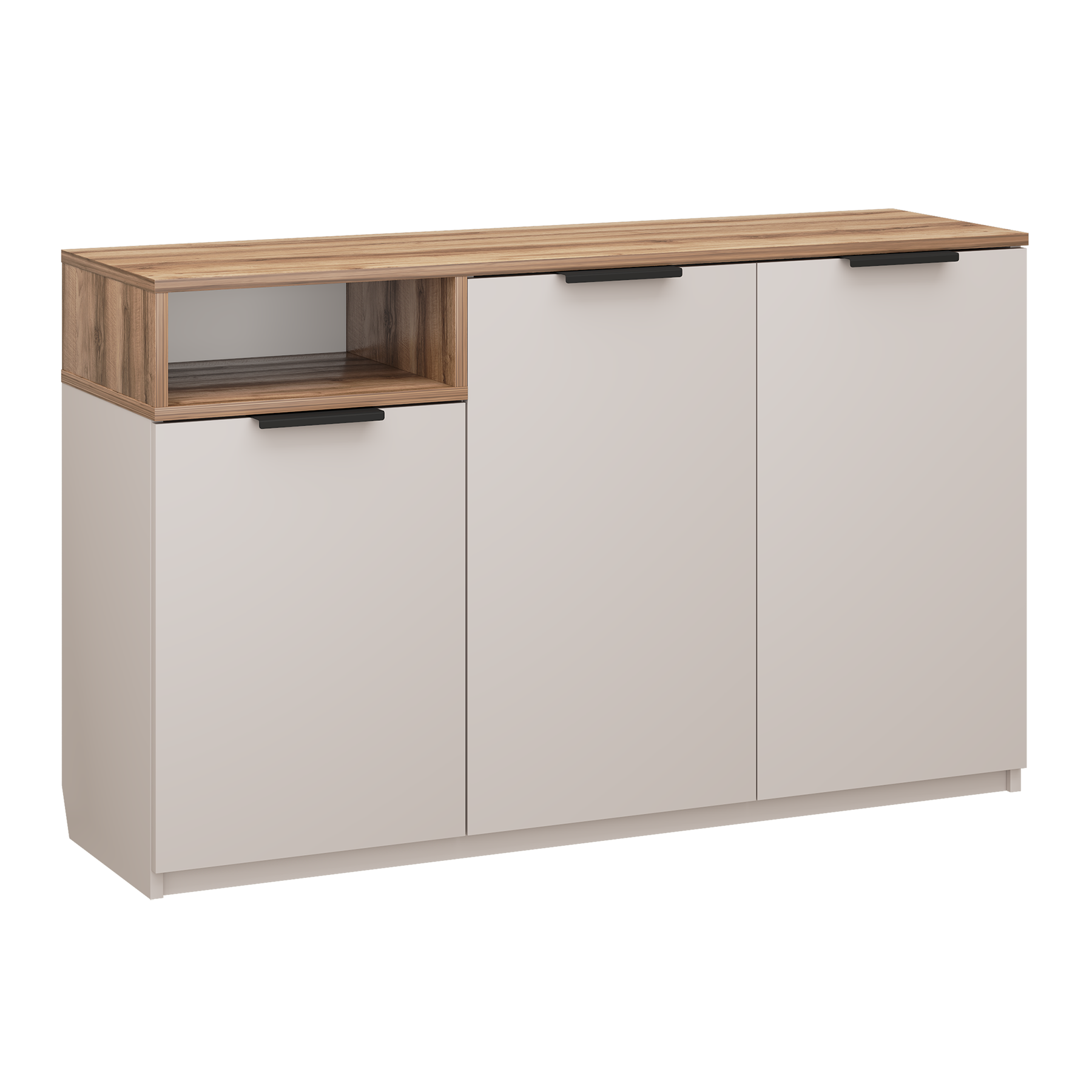 Изображение товара Комод Гк Аквилон ECCO 800/3 120x35.50x73.50 Плита ДСП цвет кашемир